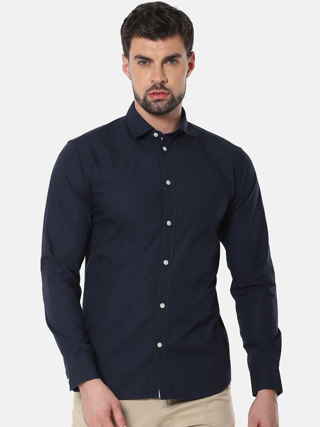 Navy Blue Formal Full Sleeves Shirt