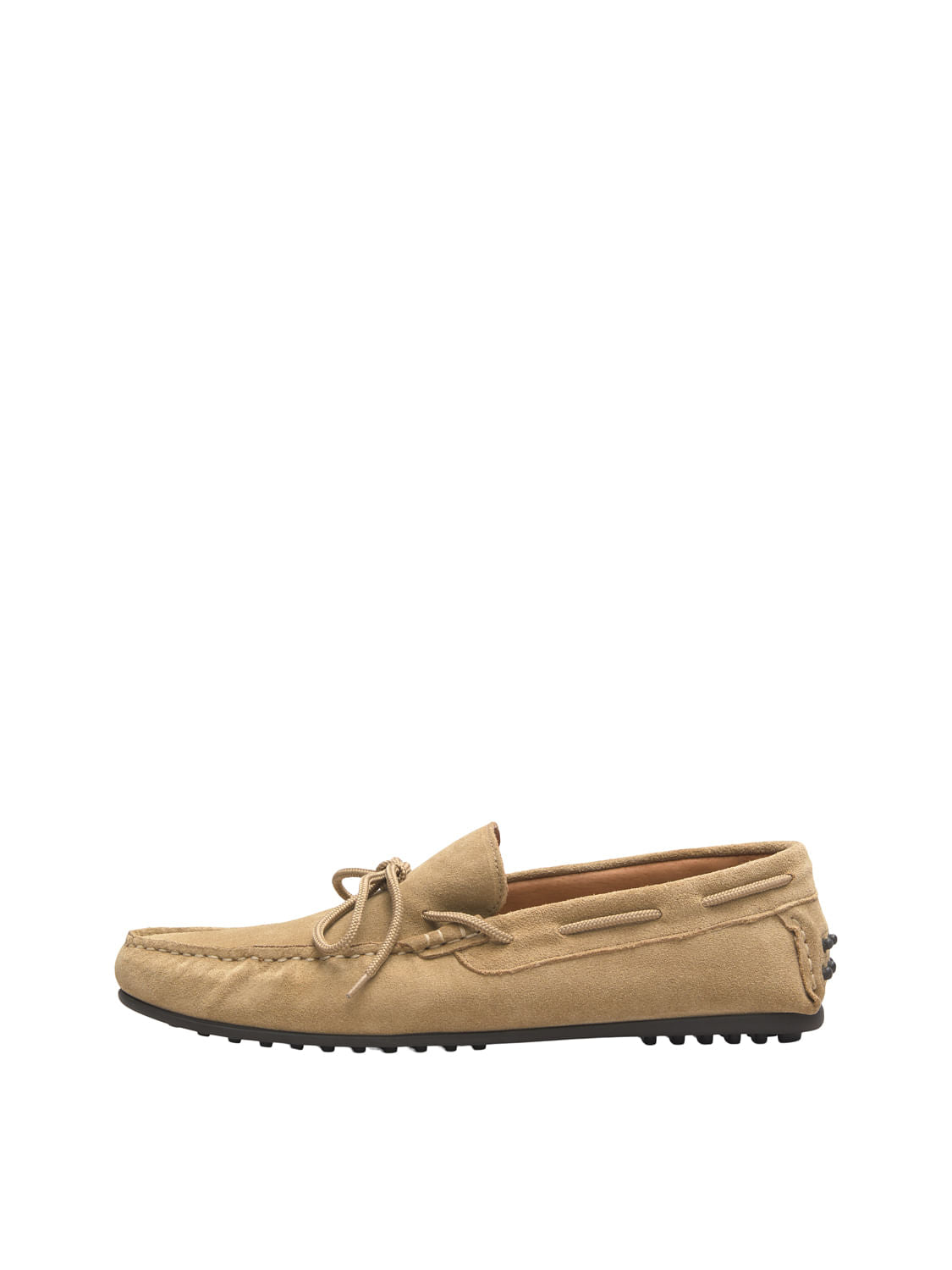 Beige Suede Loafers