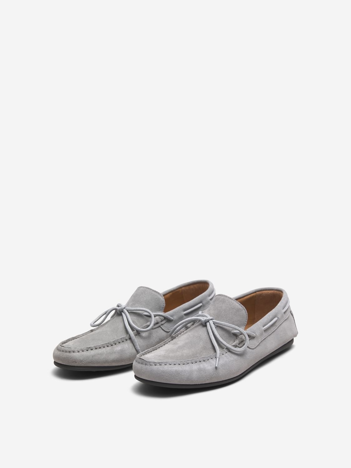Grey Suede Loafers
