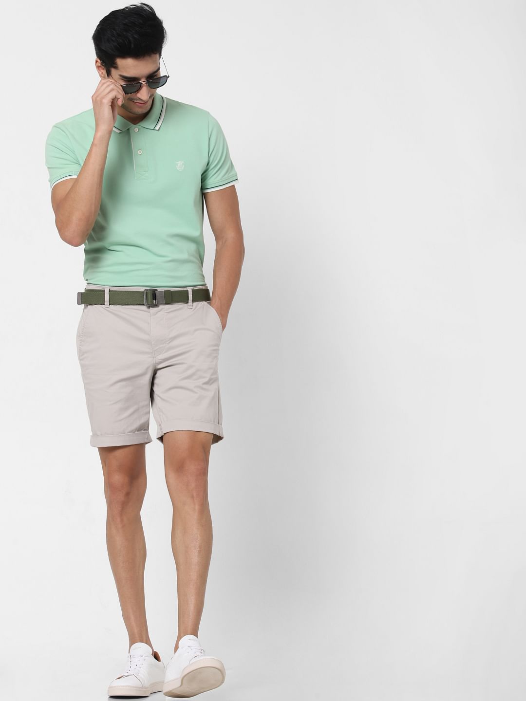 Beige Organic Cotton Chino Shorts