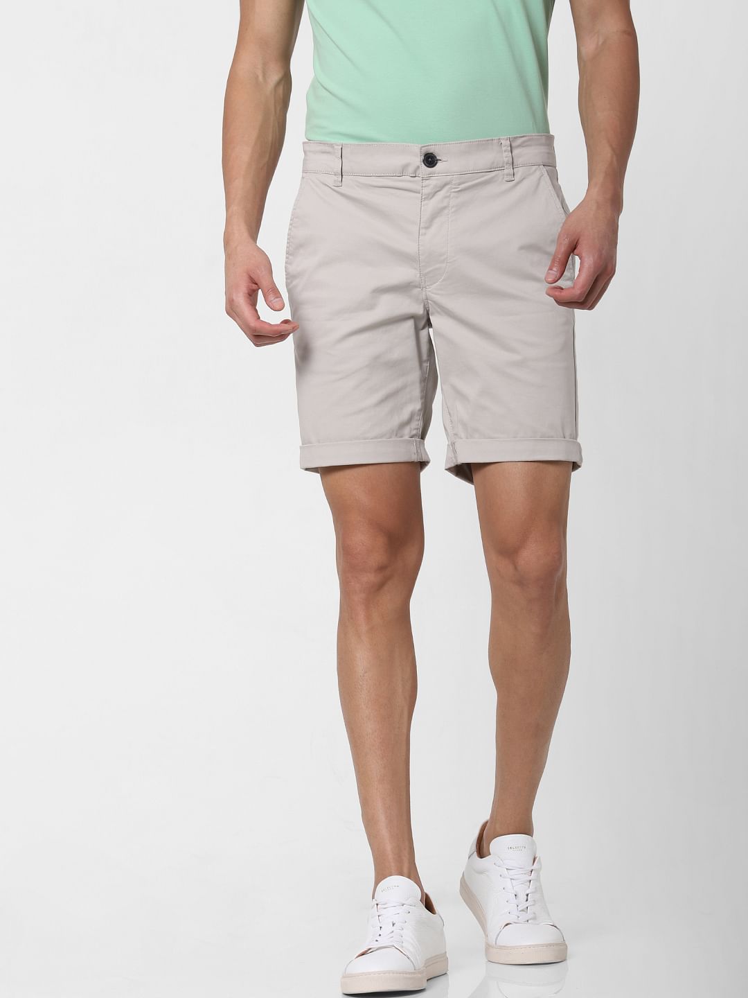 Beige Organic Cotton Chino Shorts