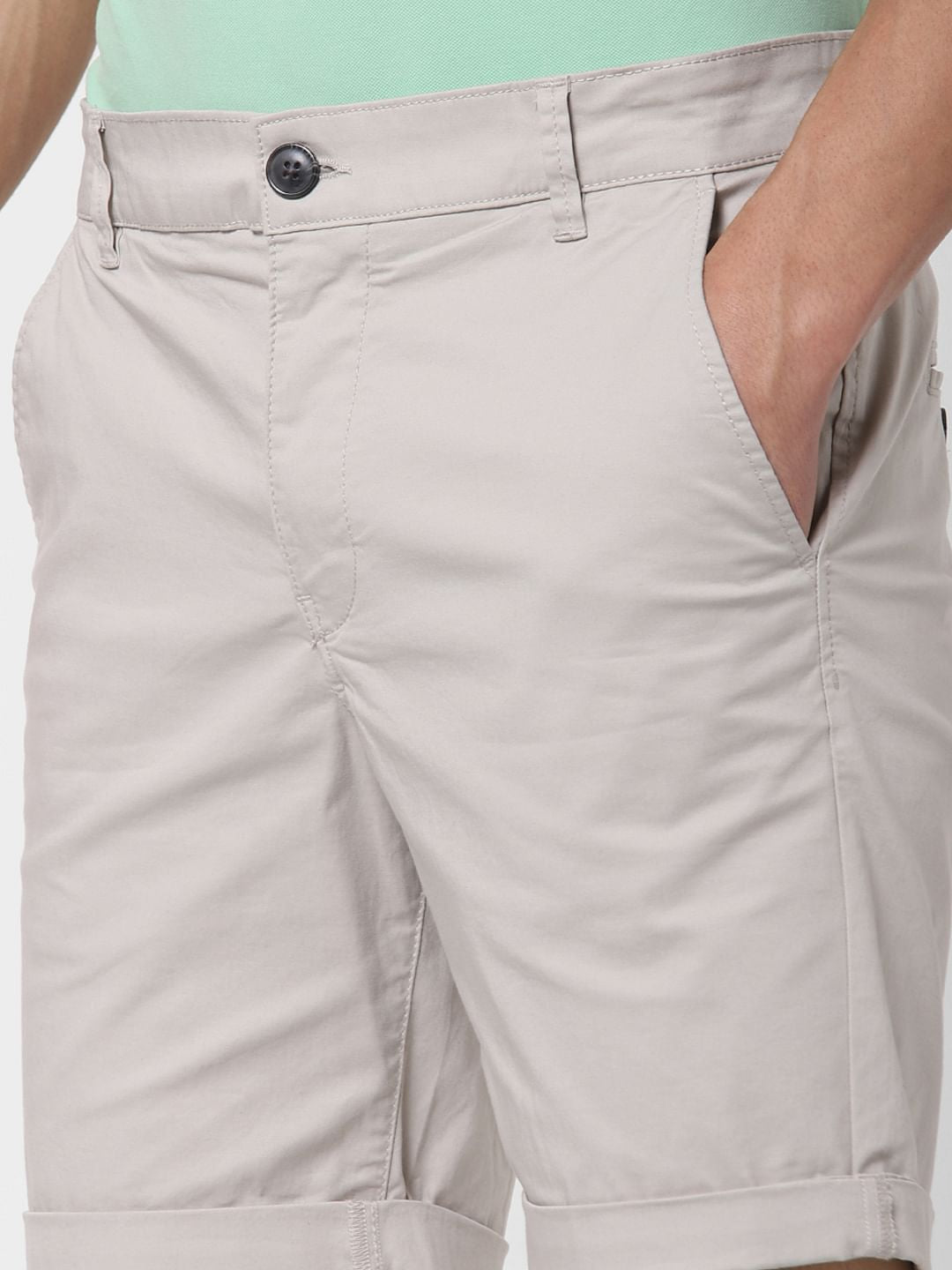 Beige Organic Cotton Chino Shorts
