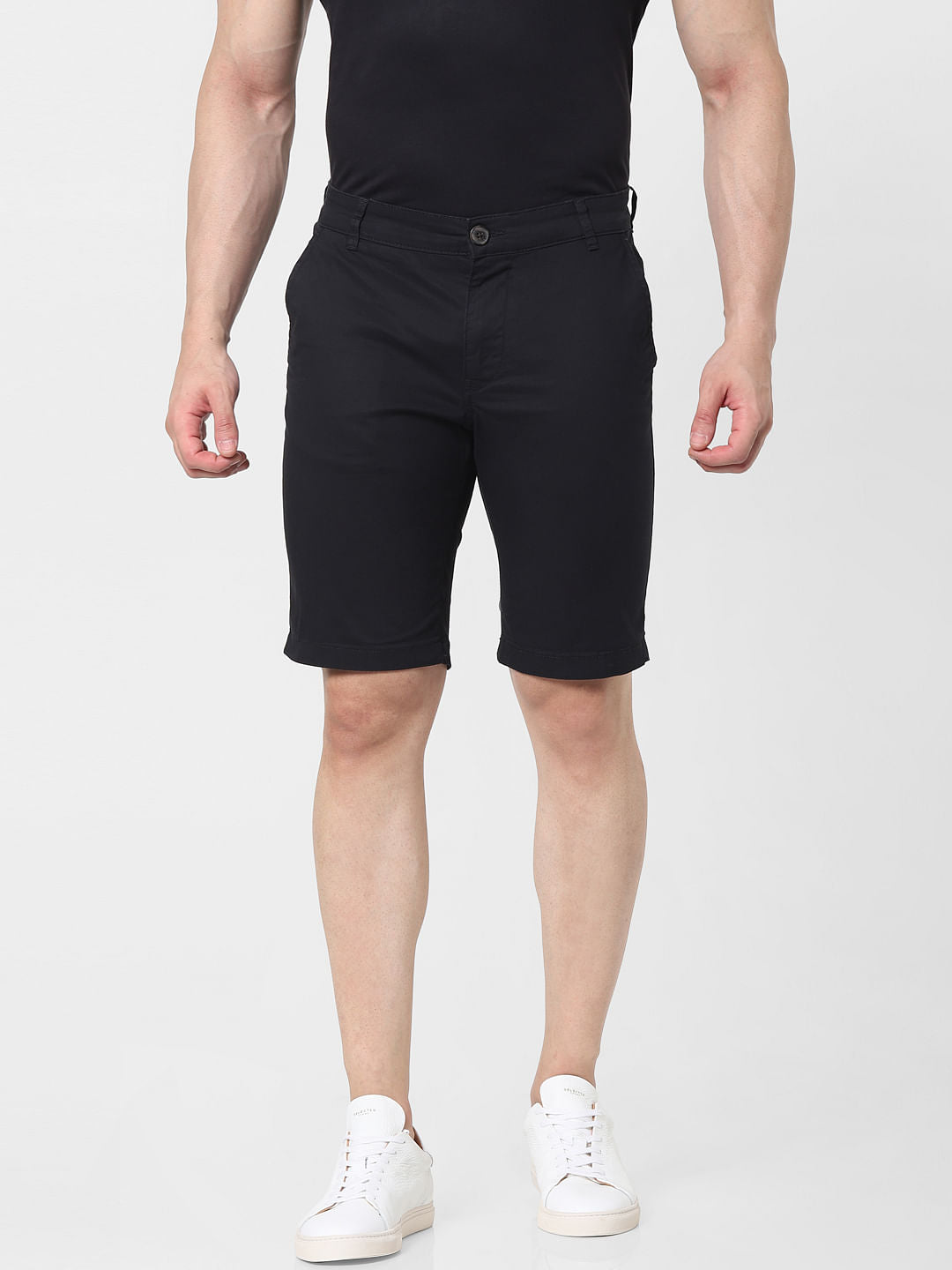 Black Organic Cotton Chino Shorts