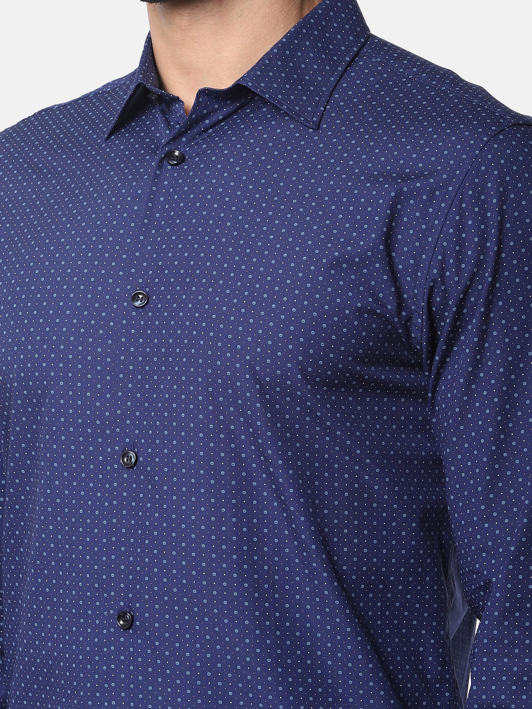 Blue All Over Print Full Sleeves Shirt