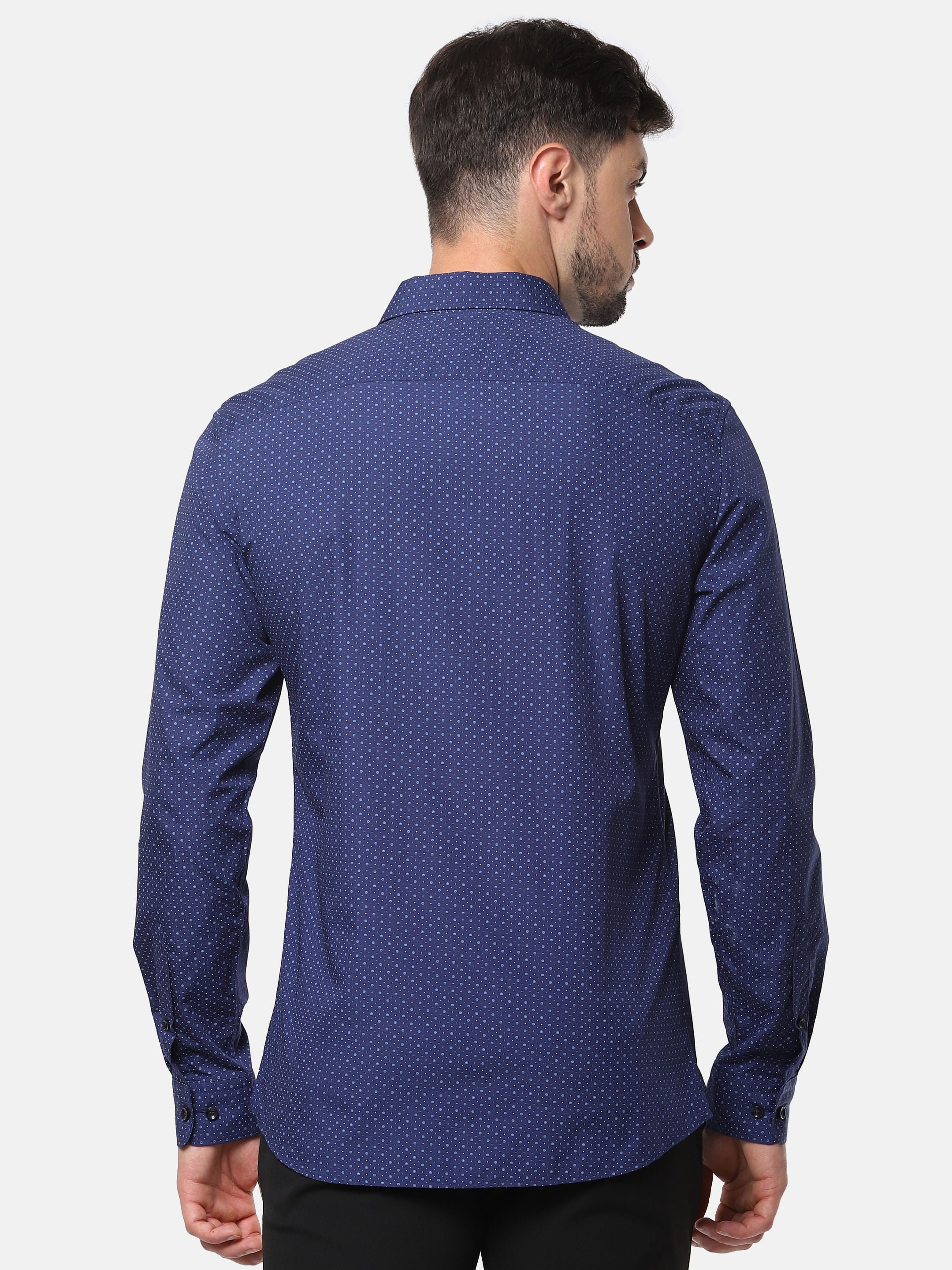 Blue All Over Print Full Sleeves Shirt