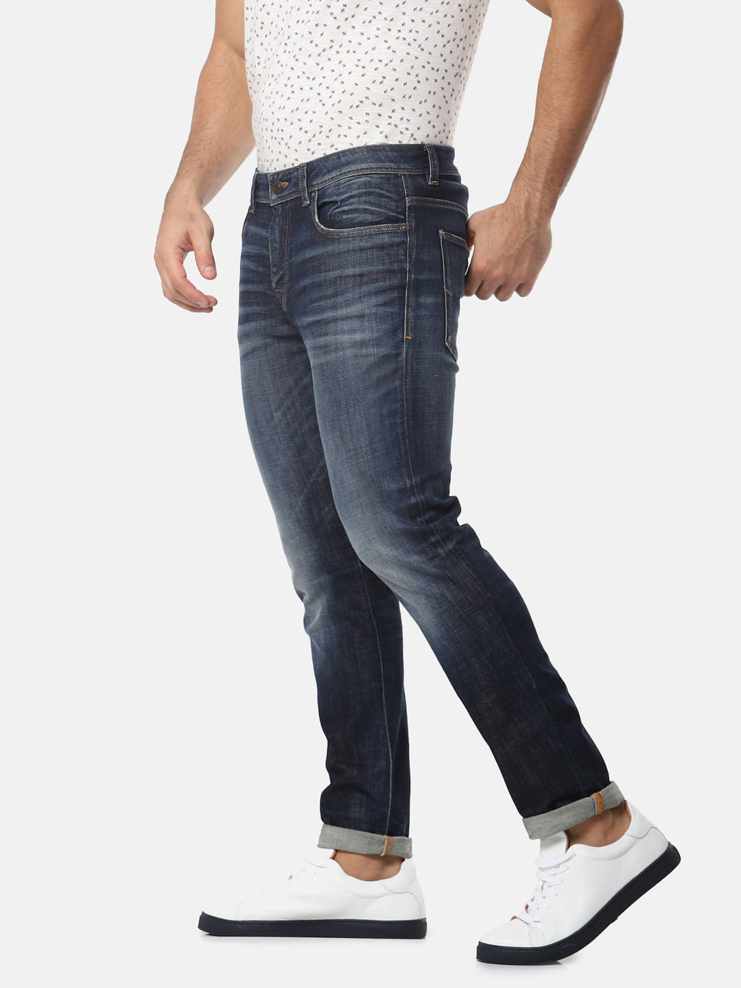 Blue Heavy Fade Leon Slim Fit Jeans