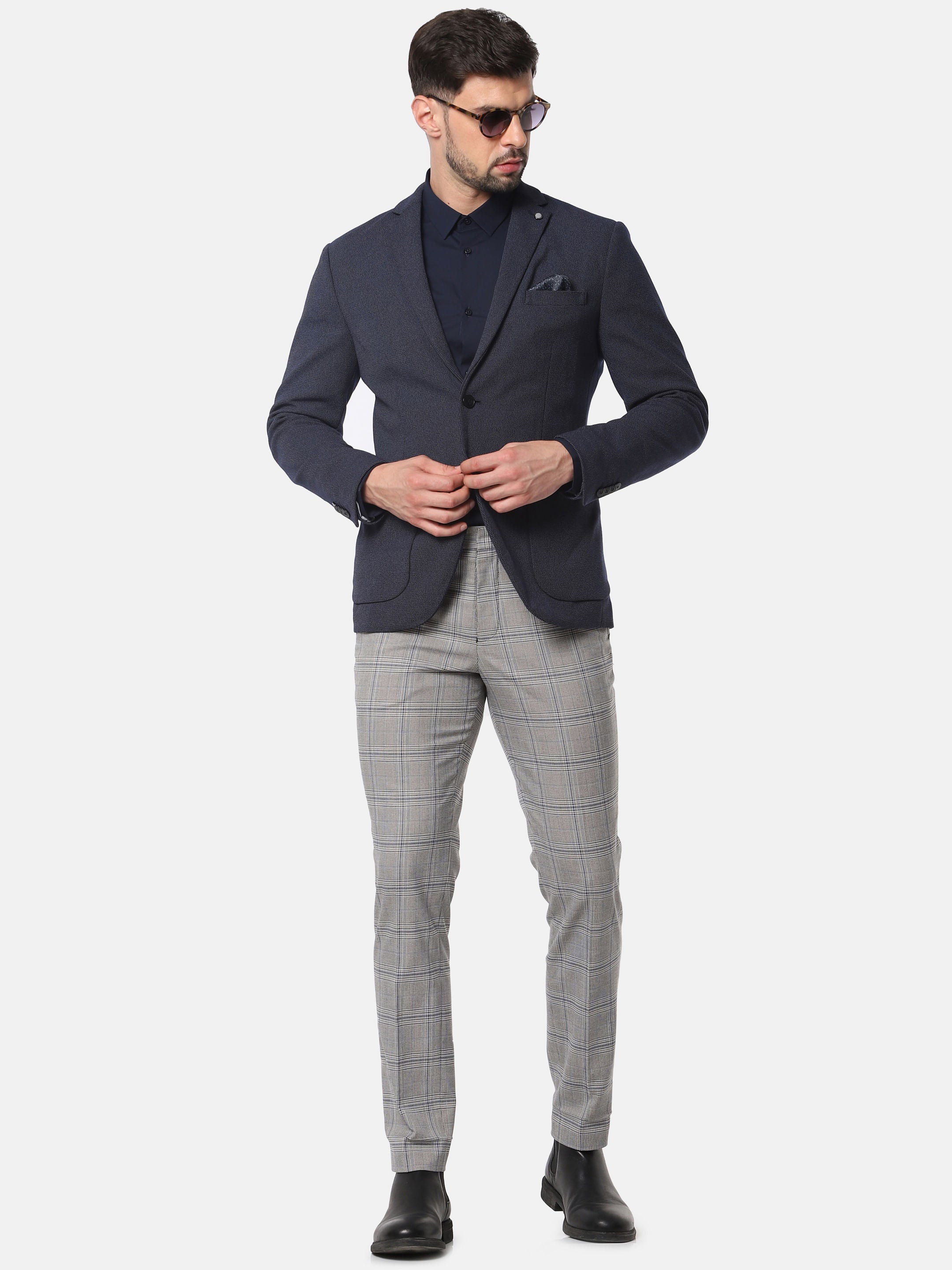 Navy Blue Slim Fit Formal Blazer