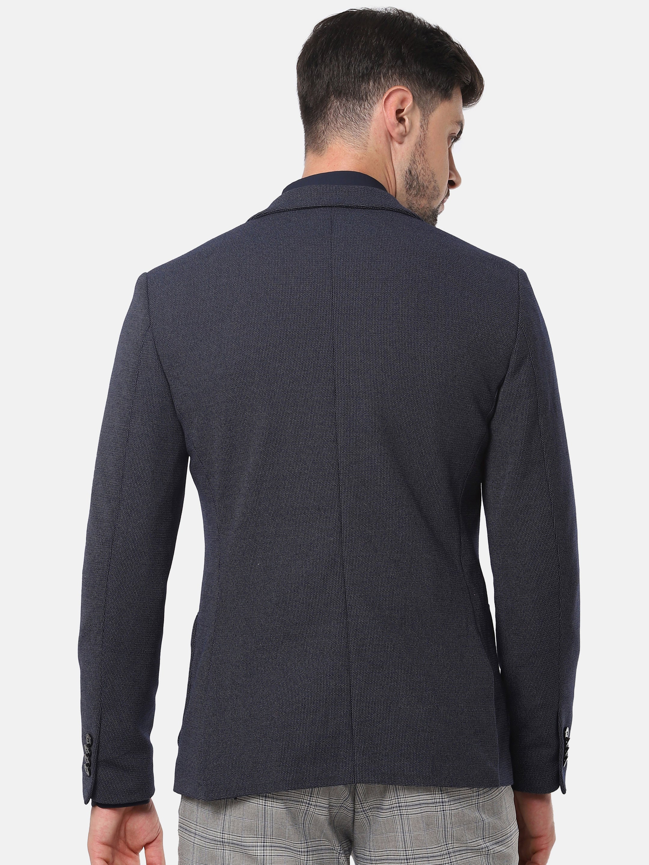 Navy Blue Slim Fit Formal Blazer