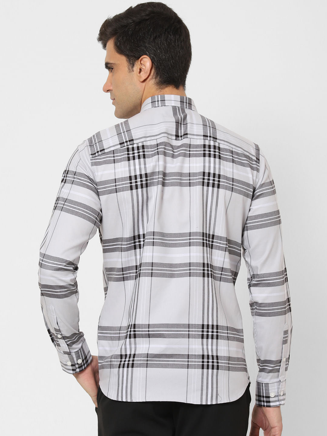 Grey Check Full Sleeves Shirt