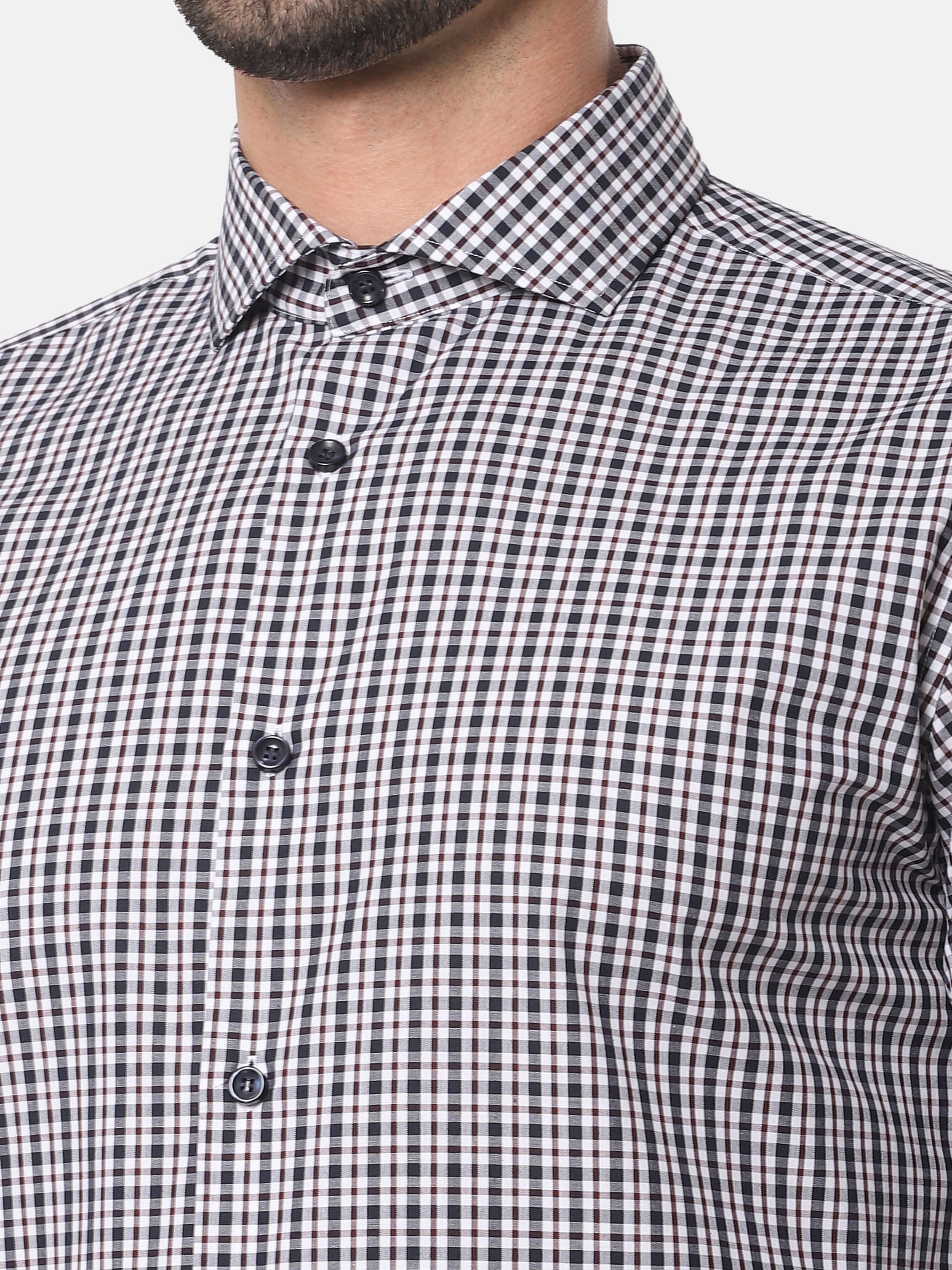 White Check Full Sleeves Shirt