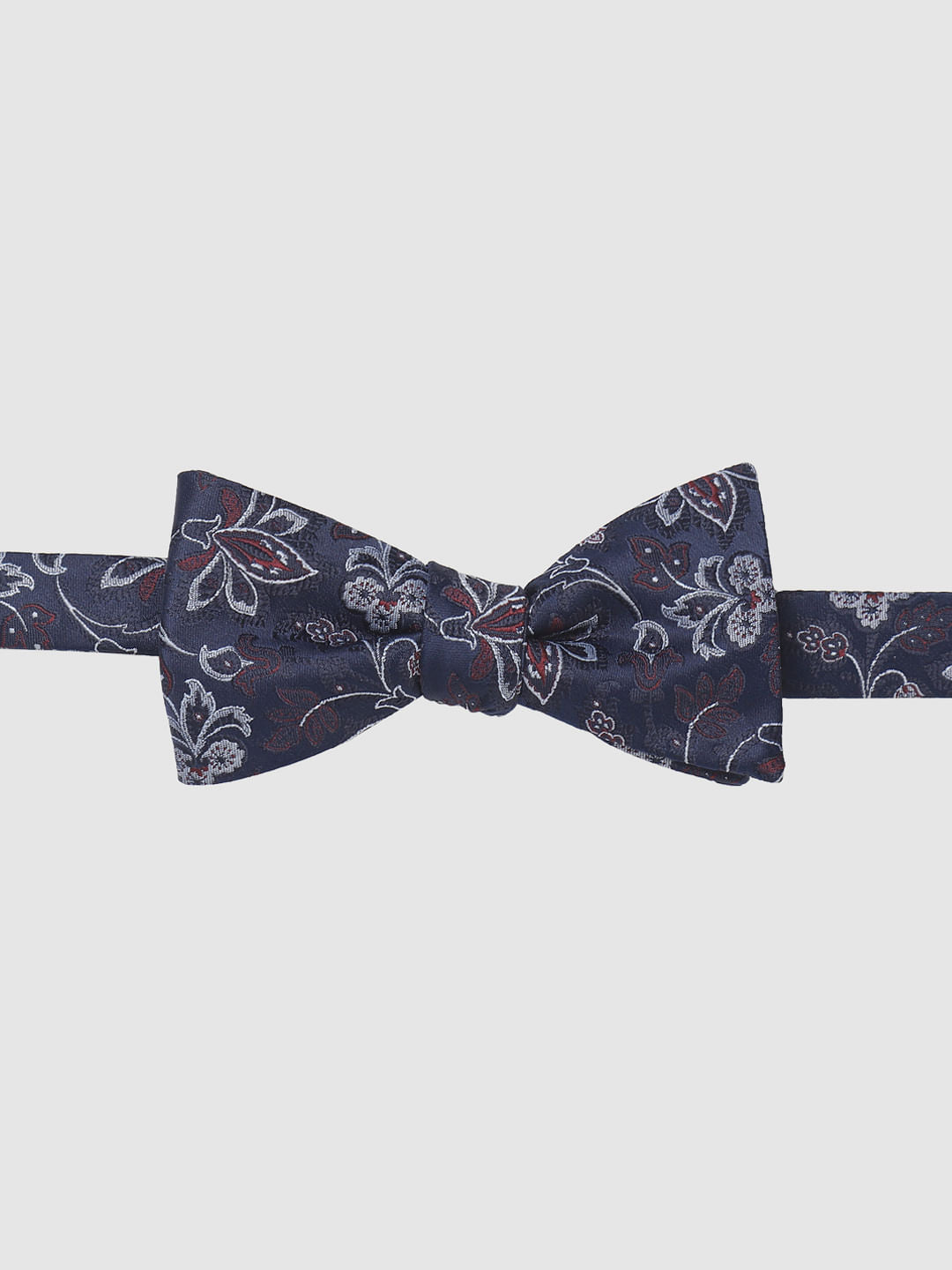 Dark Blue Floral Bow Tie
