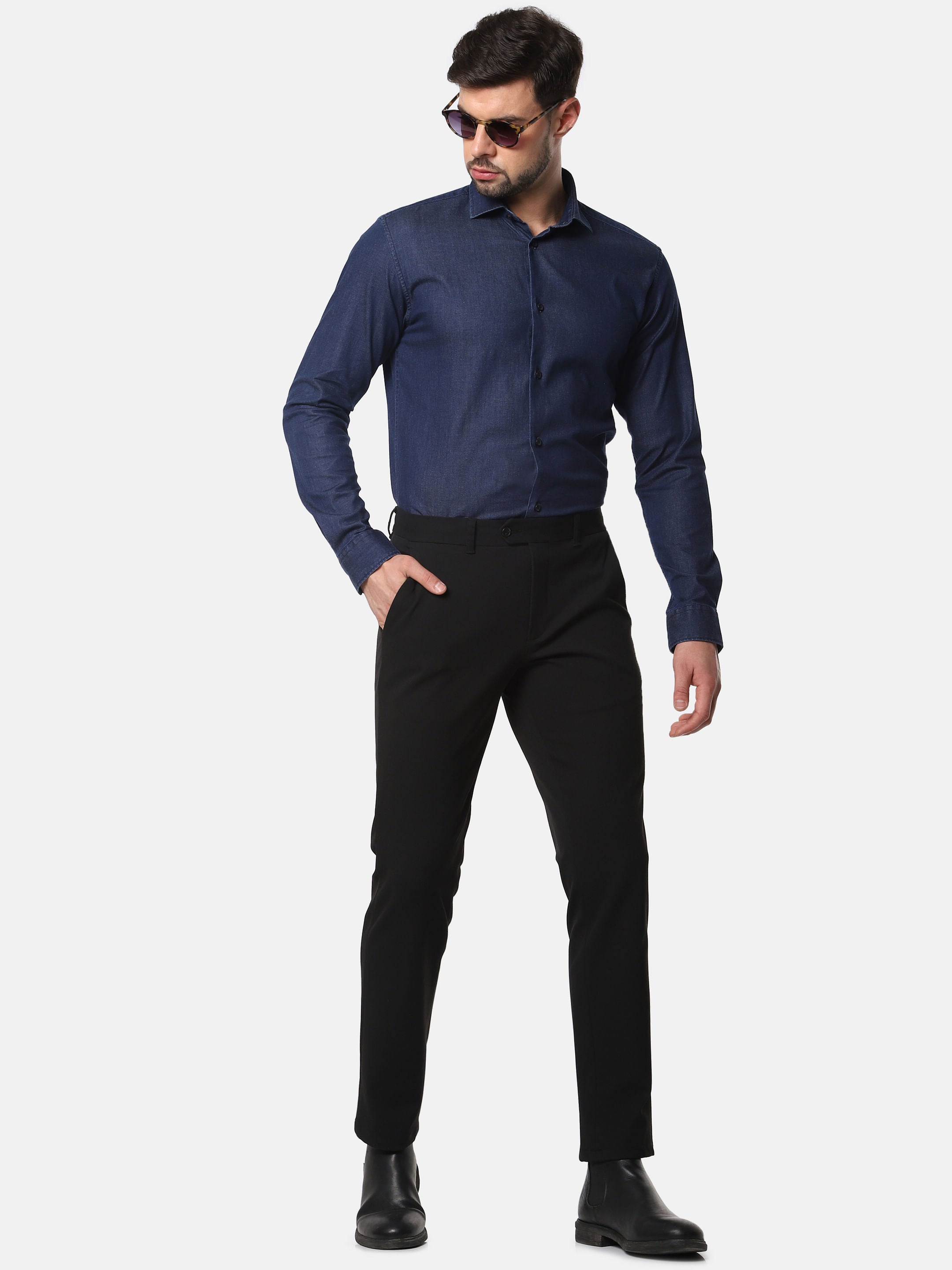 Dark Blue Denim Full Sleeves Shirt