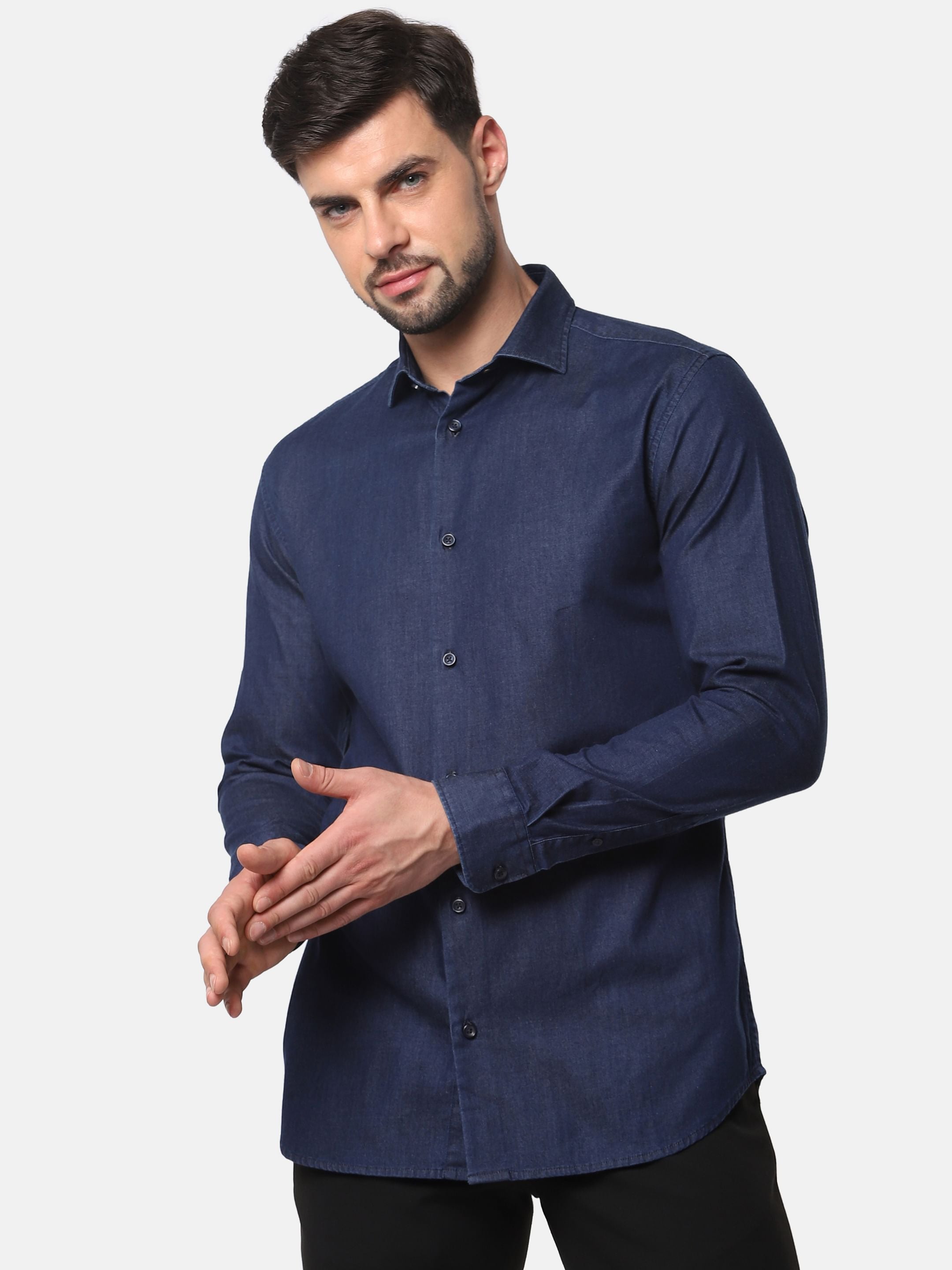 Dark Blue Denim Full Sleeves Shirt