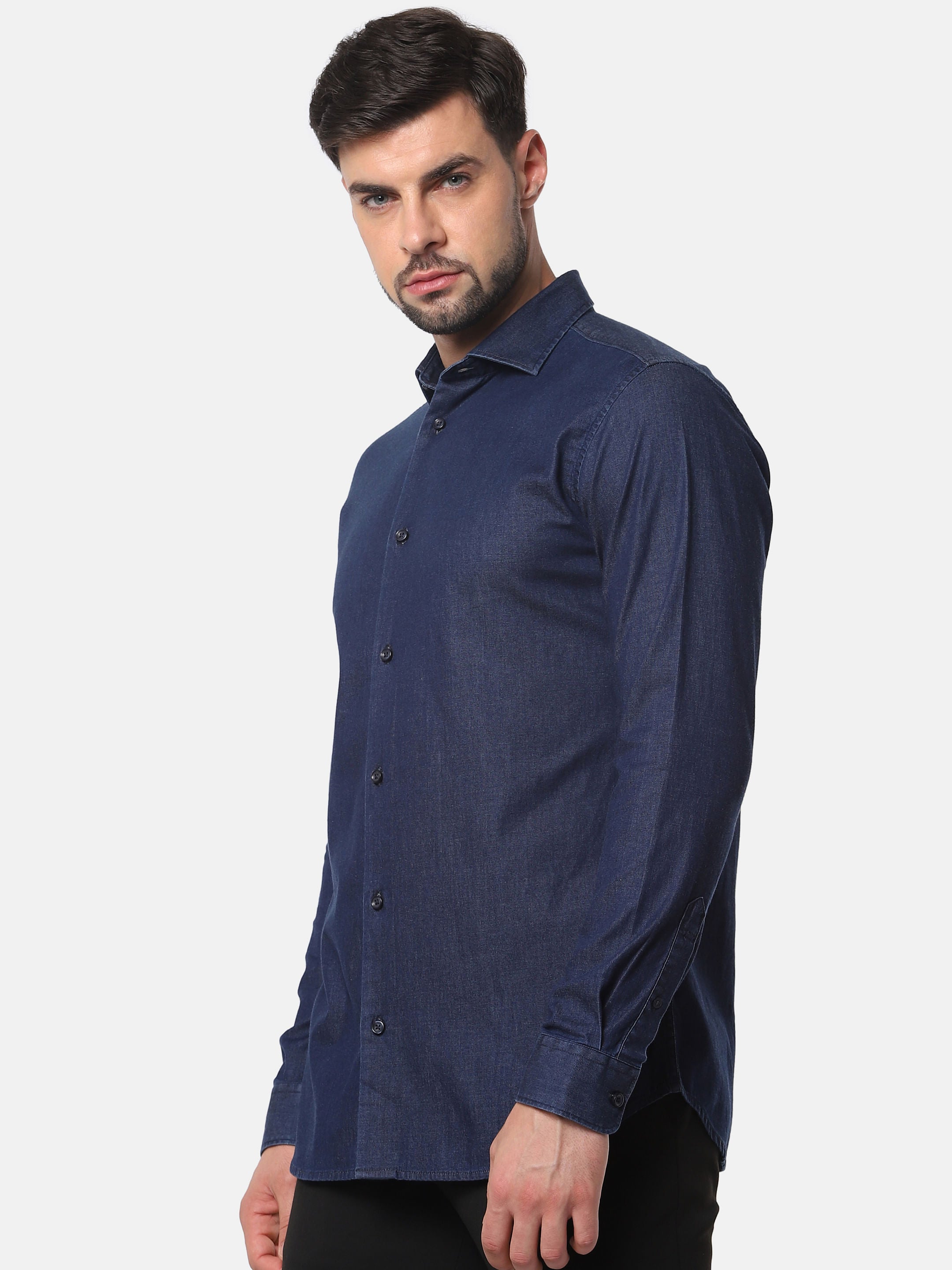 Dark Blue Denim Full Sleeves Shirt