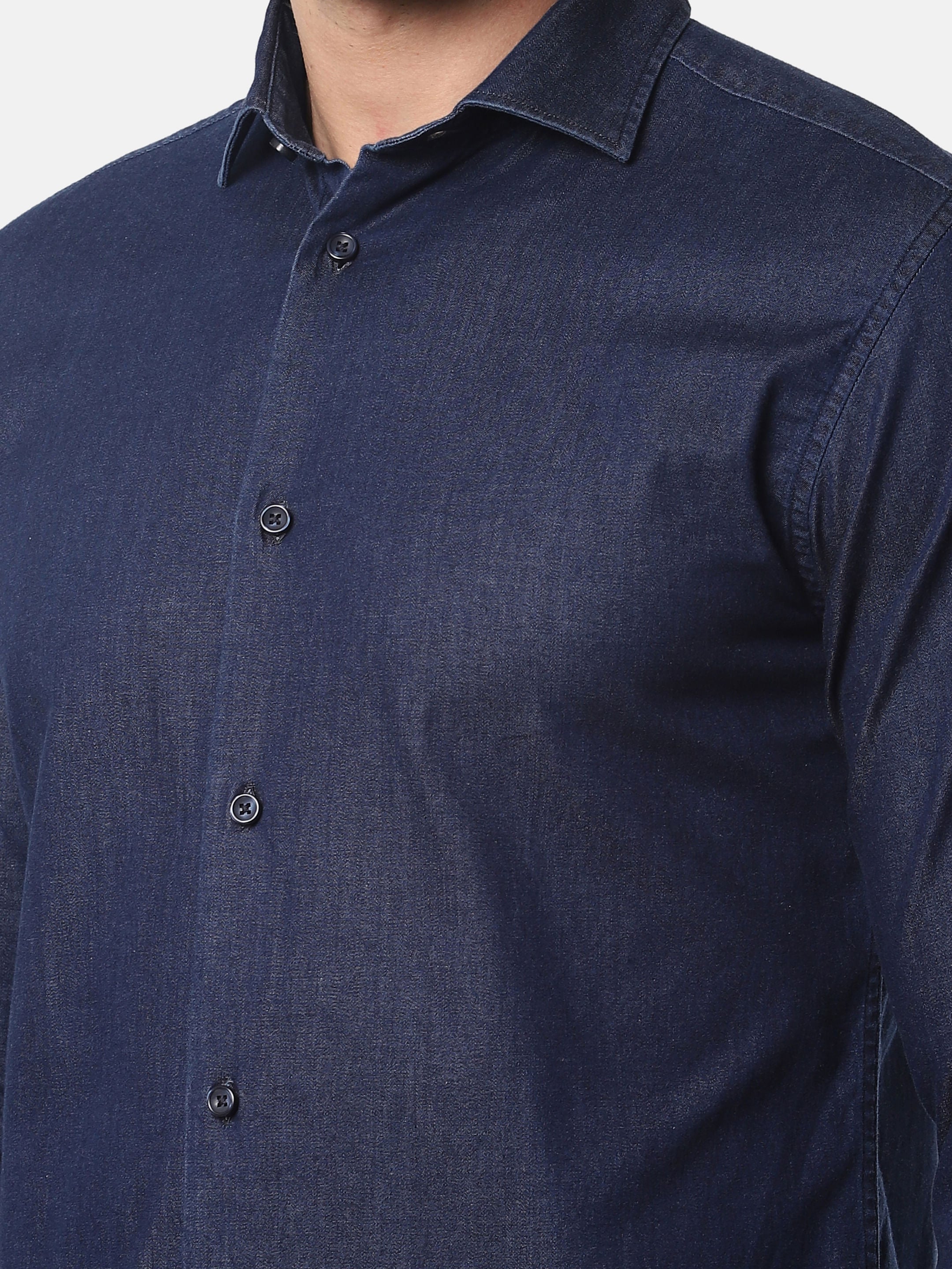 Dark Blue Denim Full Sleeves Shirt