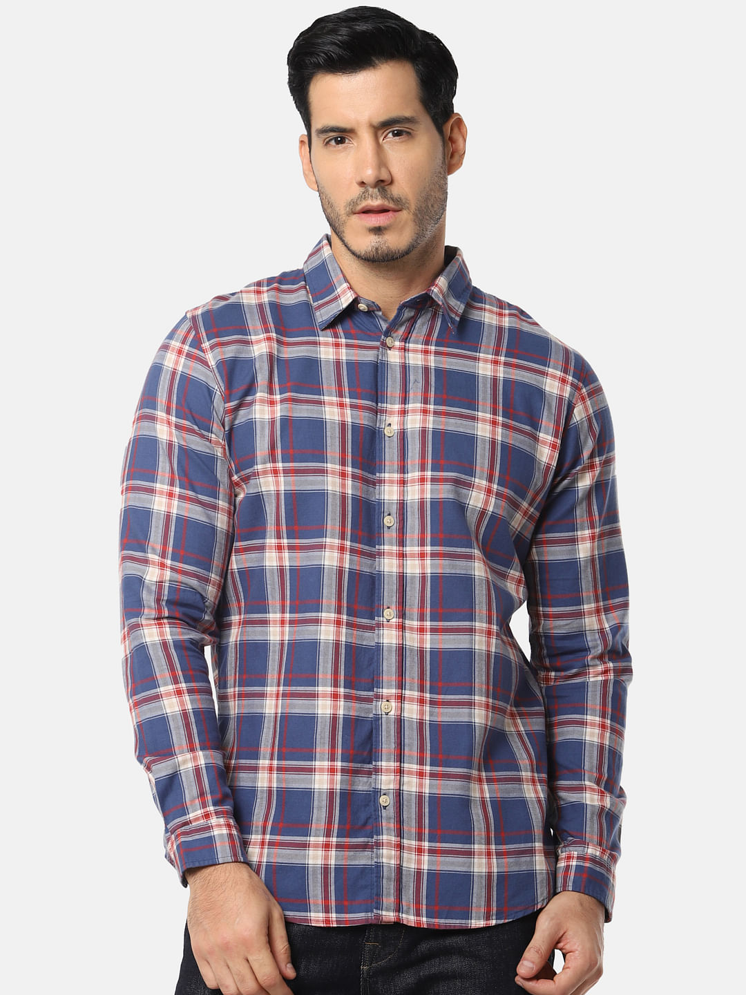 Blue Check Full Sleeves Shirt