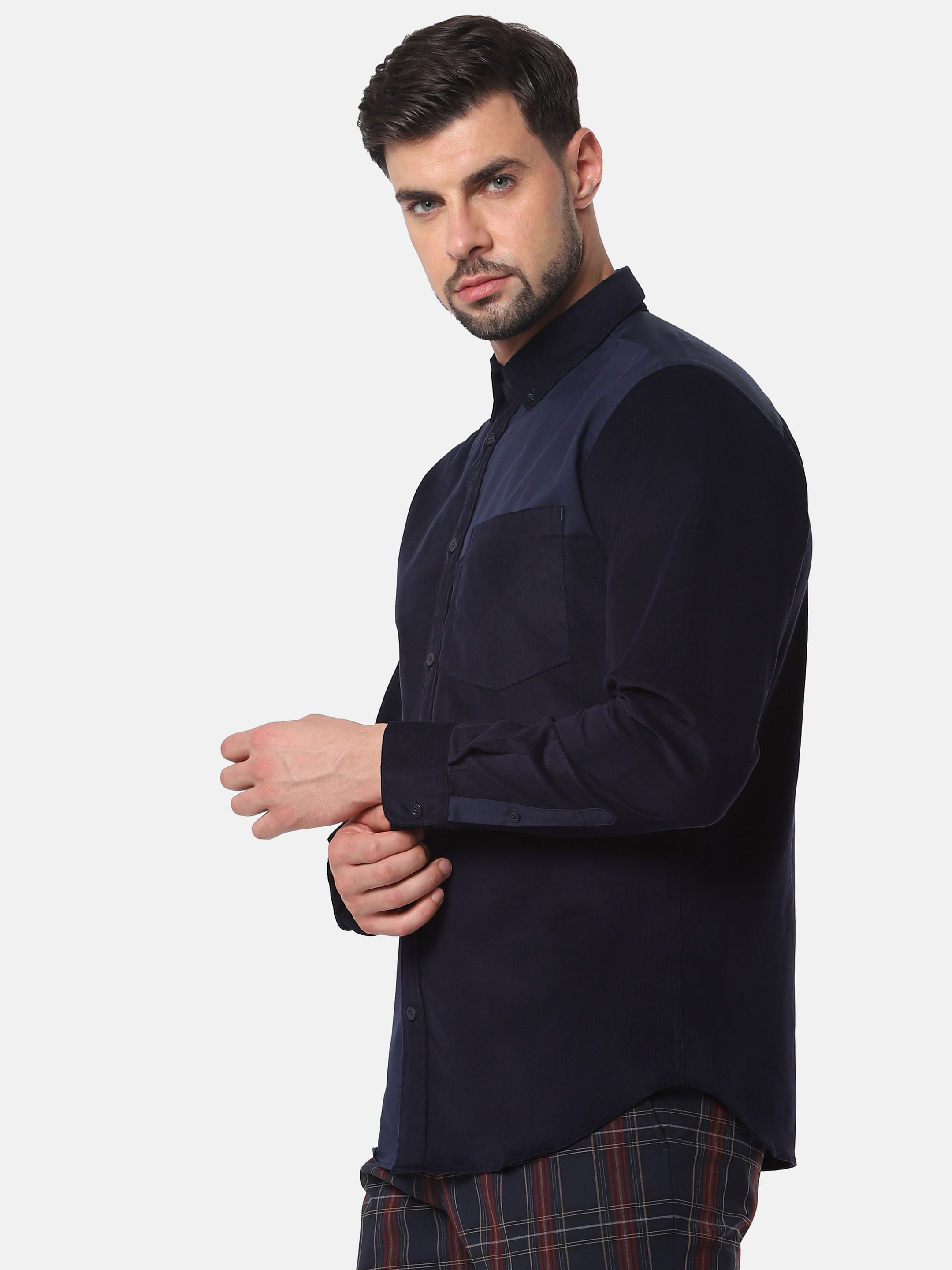 Navy Blue Full Sleeves Shirt