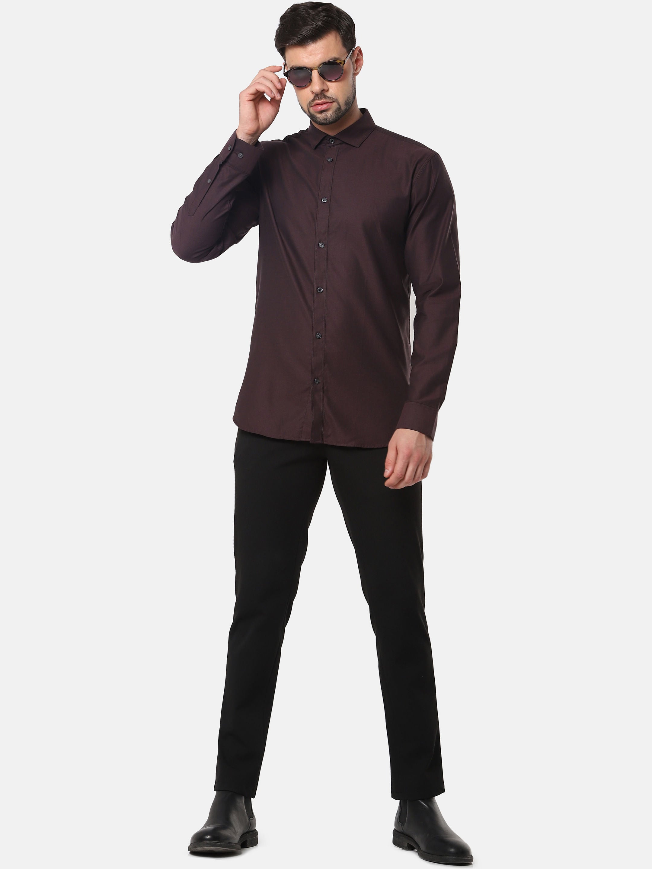Burgundy Full Sleeves Shirt