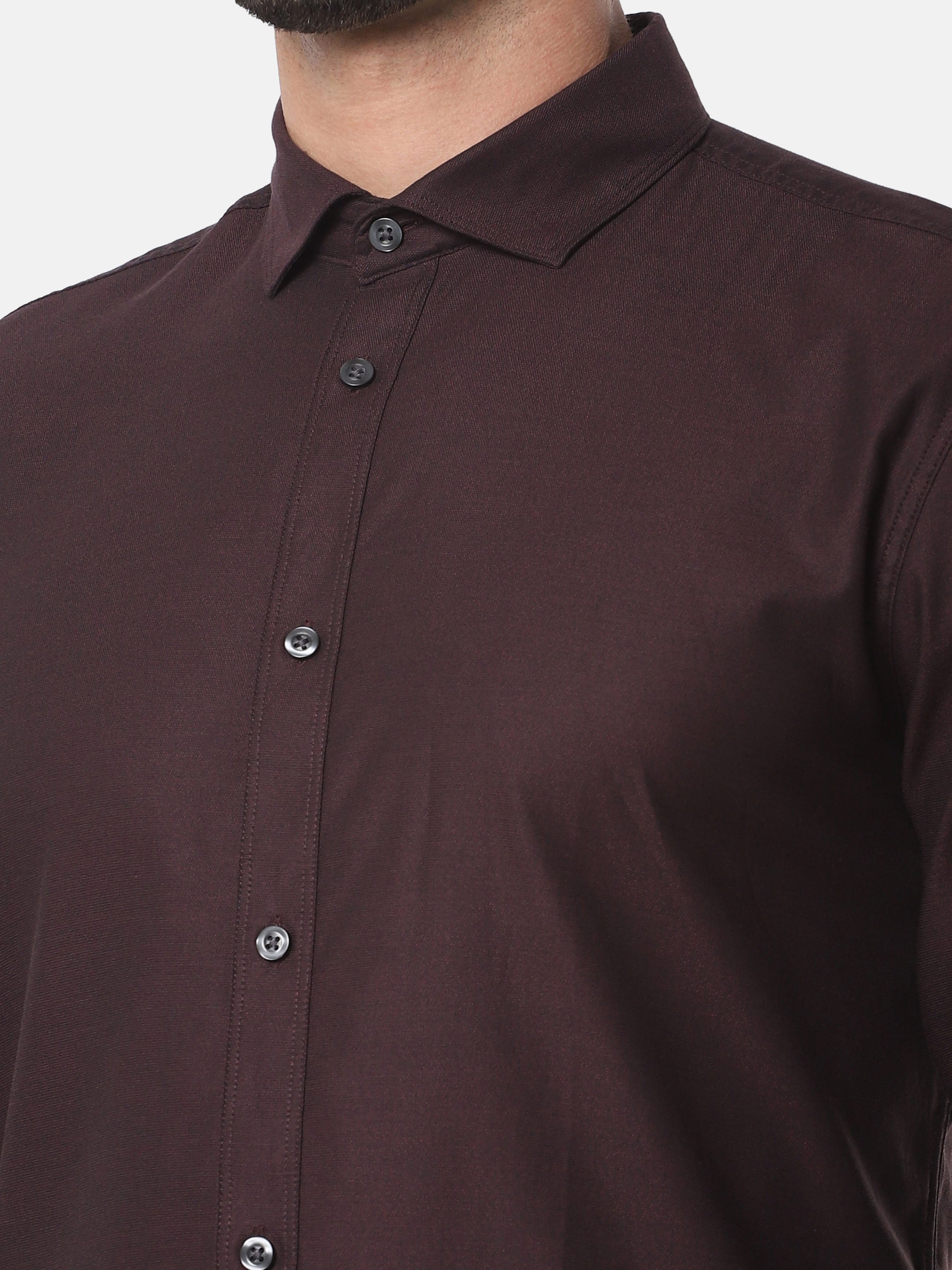 Burgundy Full Sleeves Shirt