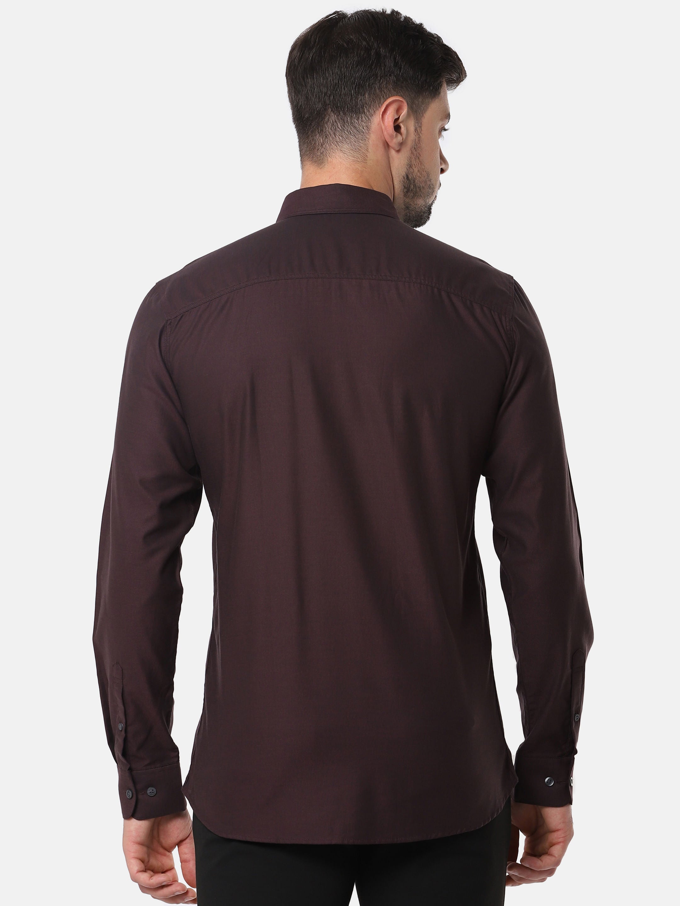 Burgundy Full Sleeves Shirt