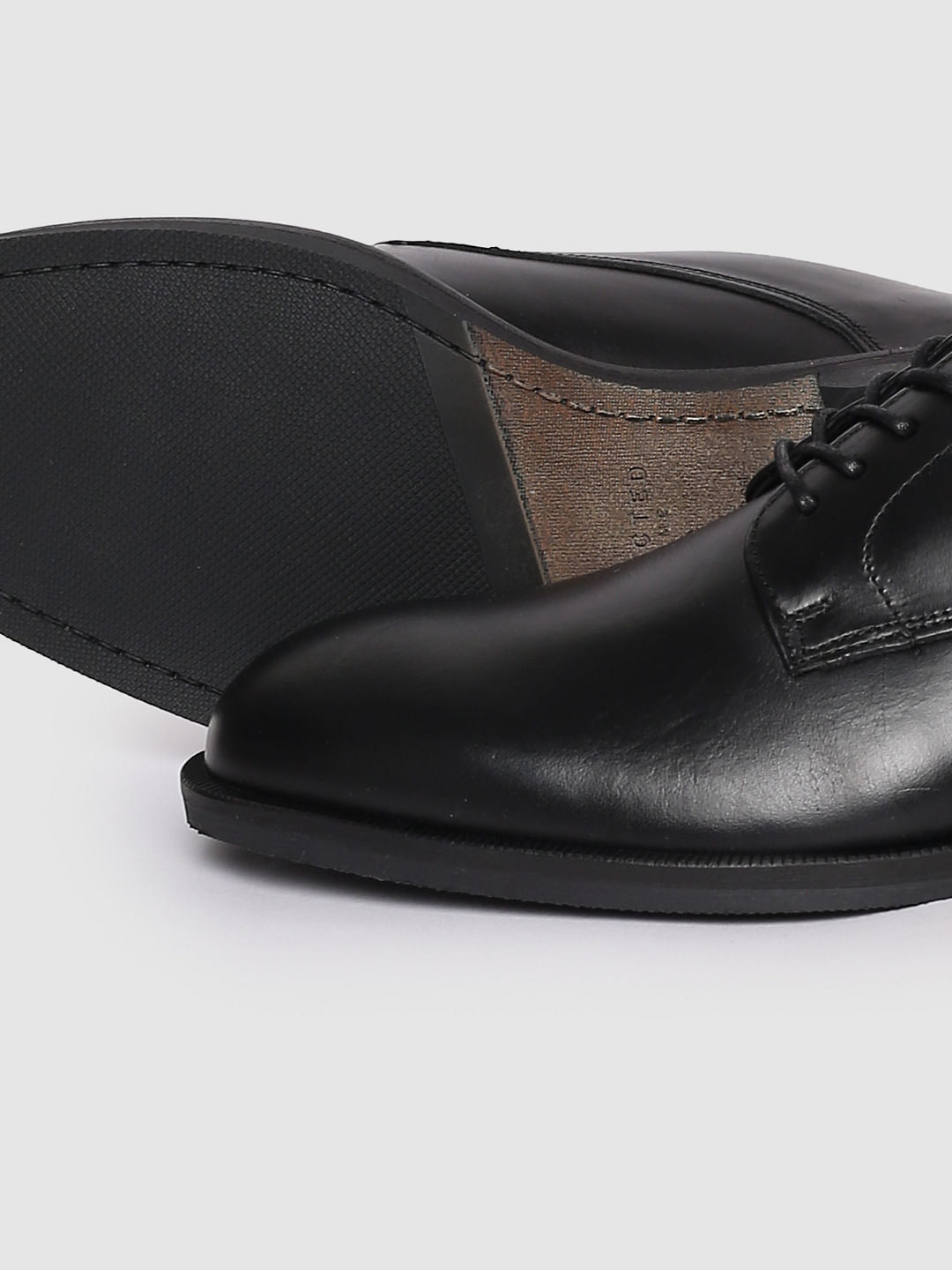 Black Leather Derby Shoes