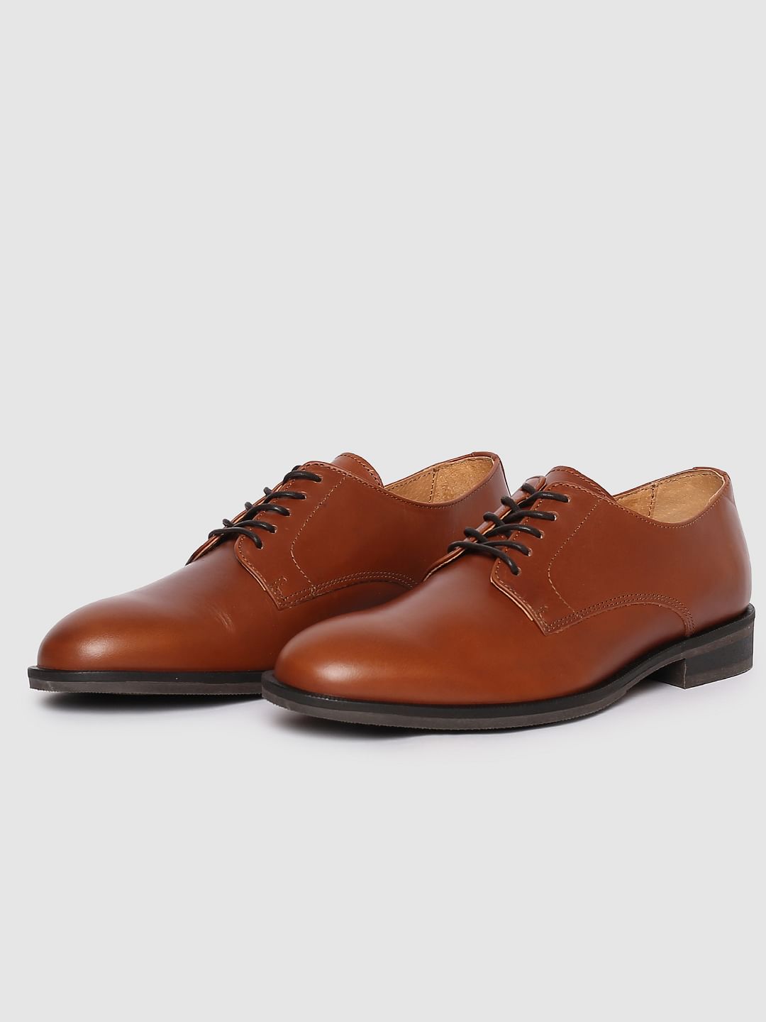 Brown Leather Derby Shoes