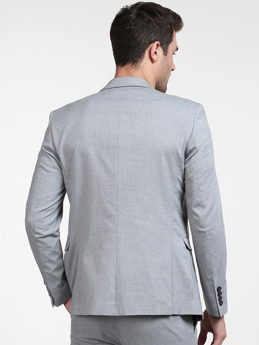 Grey Double Button Blazer