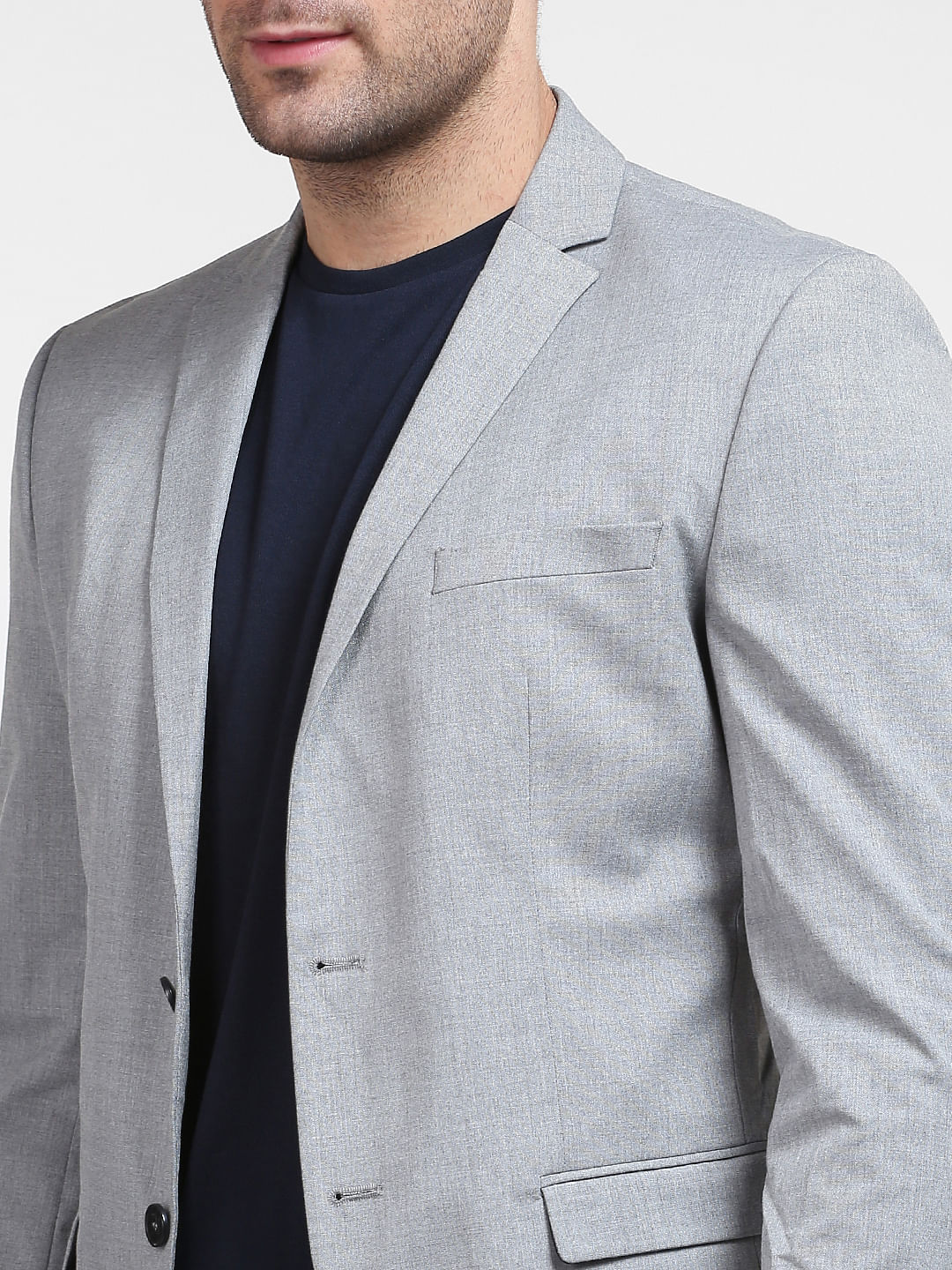 Grey Double Button Blazer