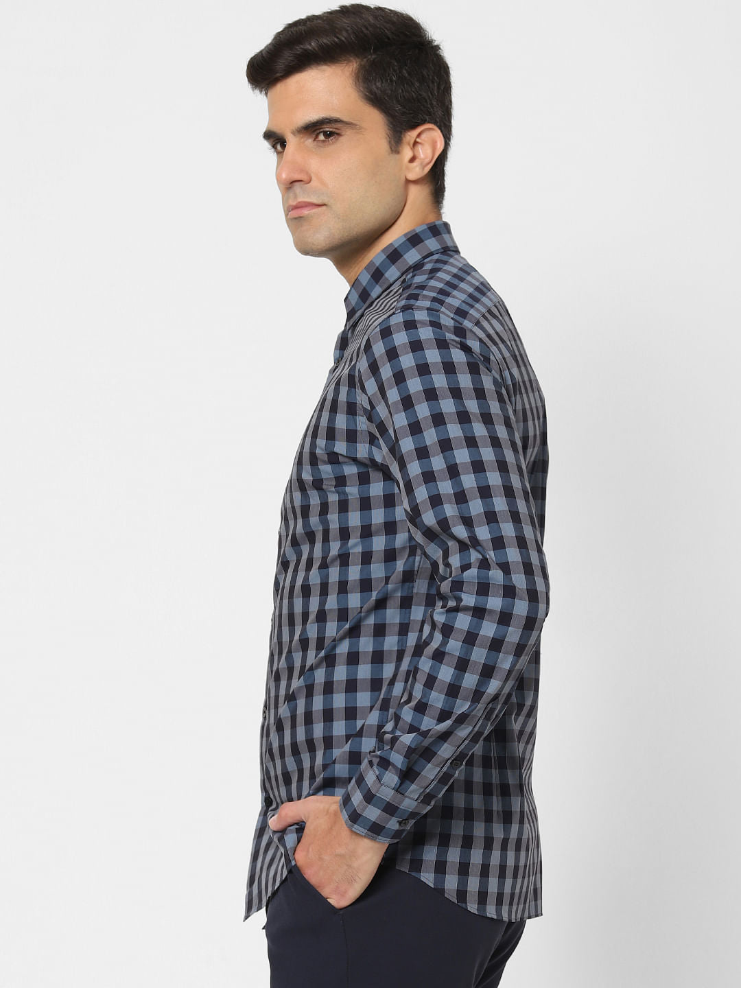 Blue Check Full Sleeves Shirt