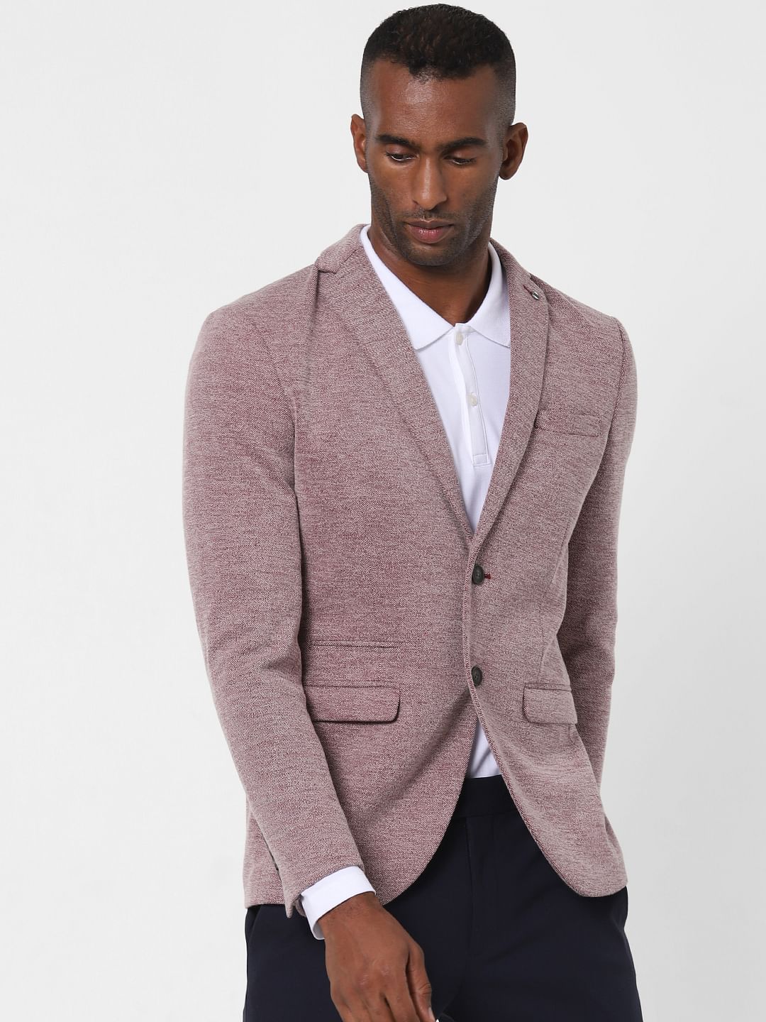 Red Double Button Blazer