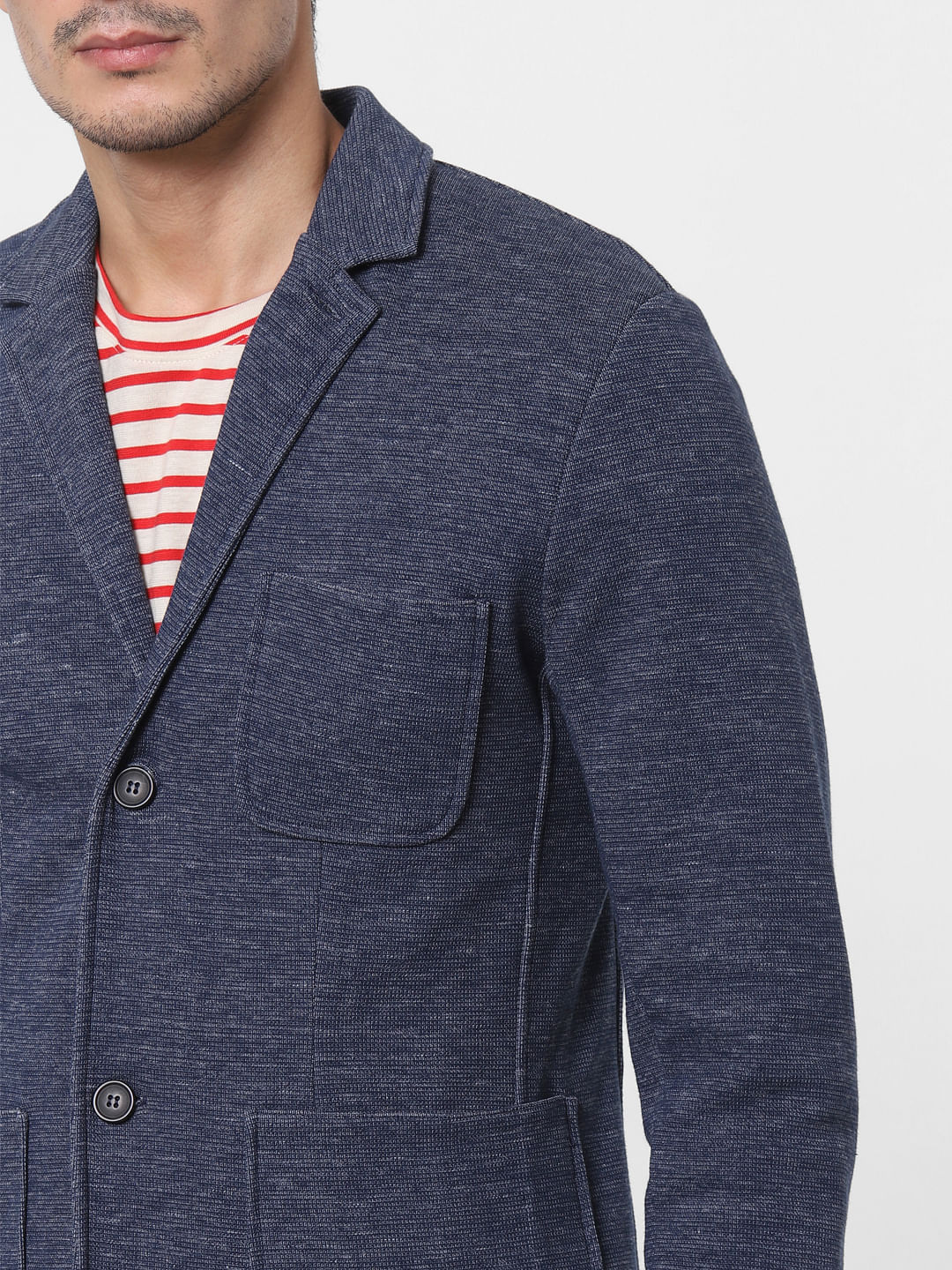 Dark Blue Double Button Blazer