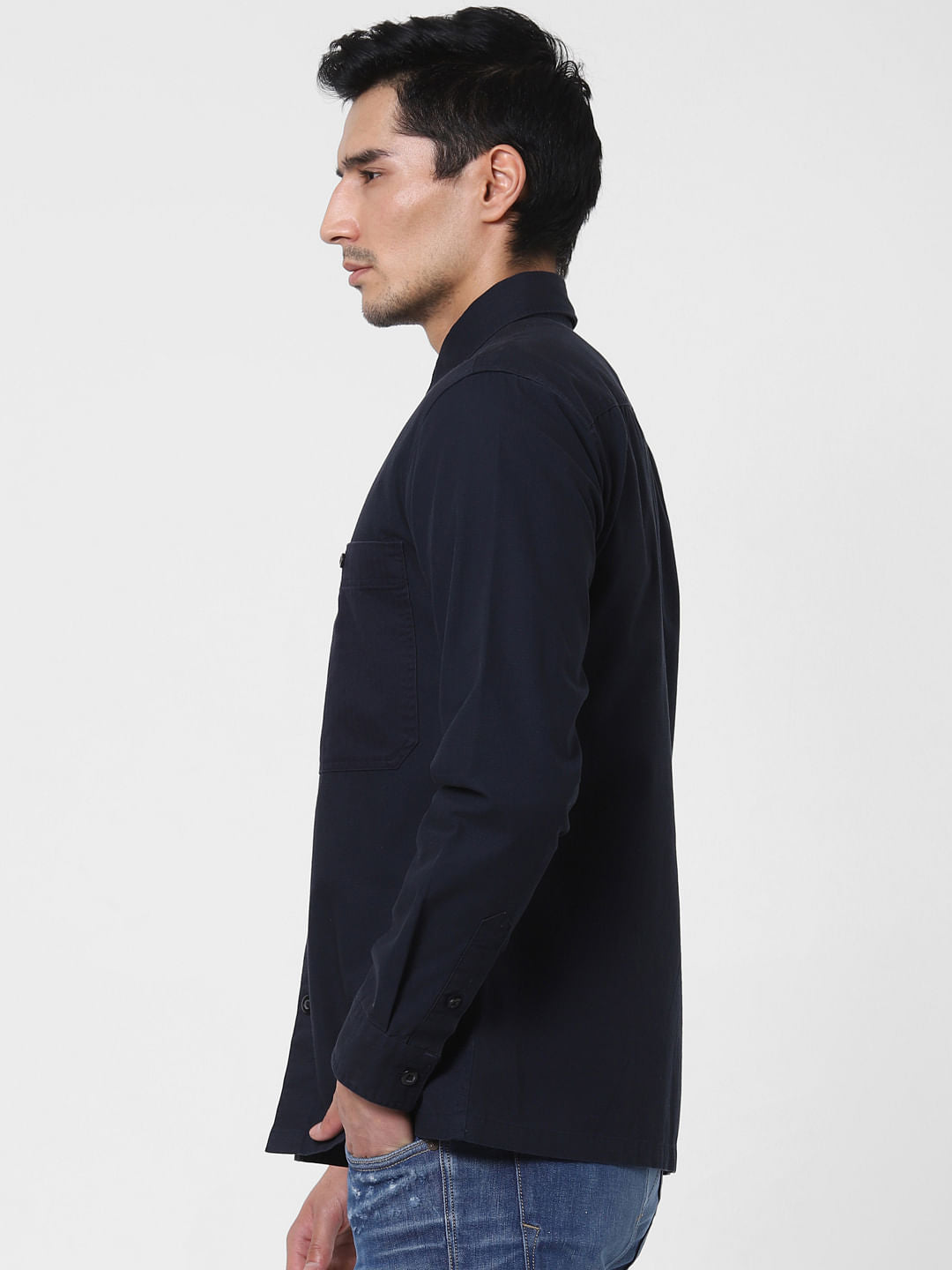 Navy Blue Full Sleeves Shirt