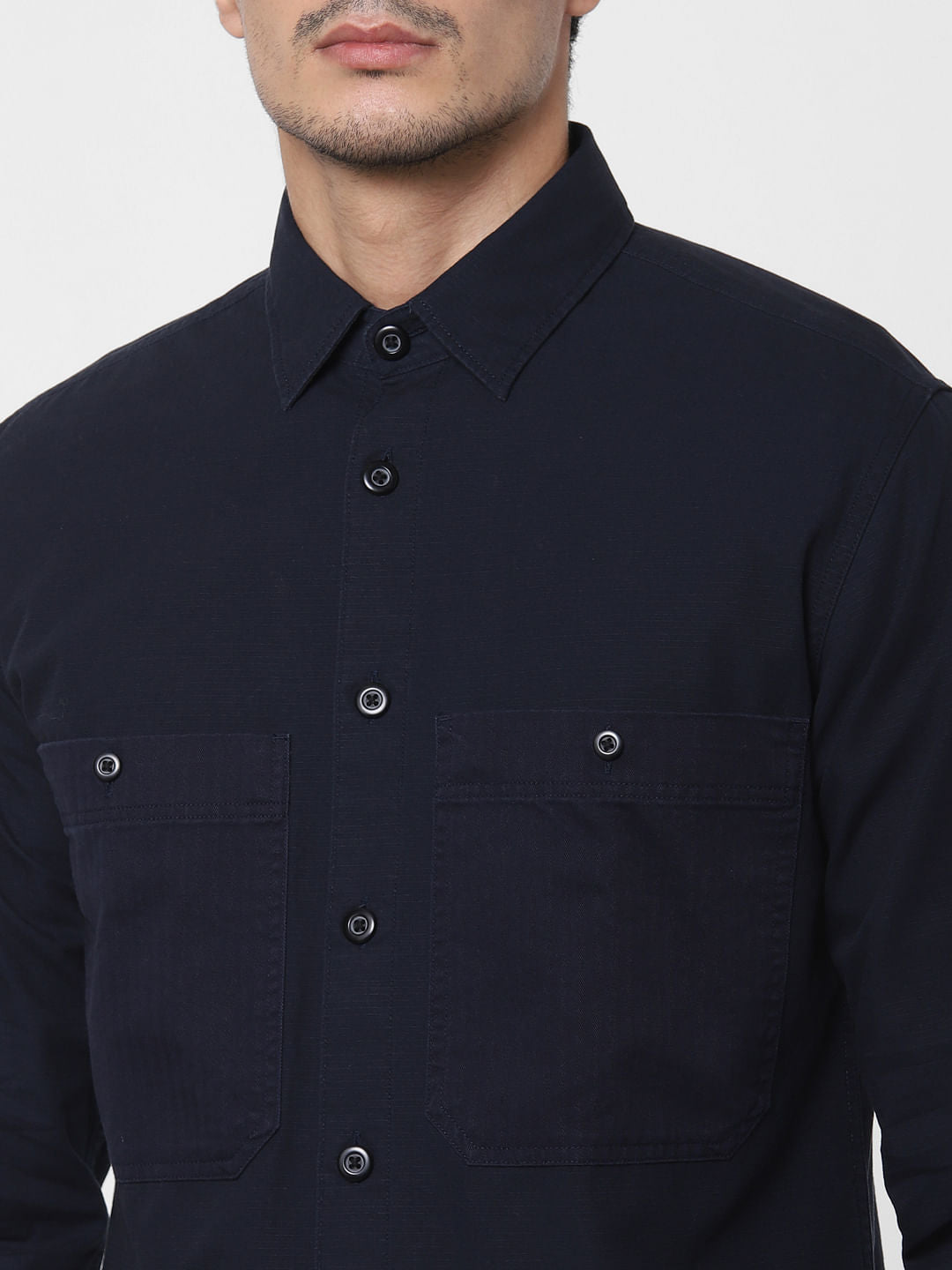 Navy Blue Full Sleeves Shirt