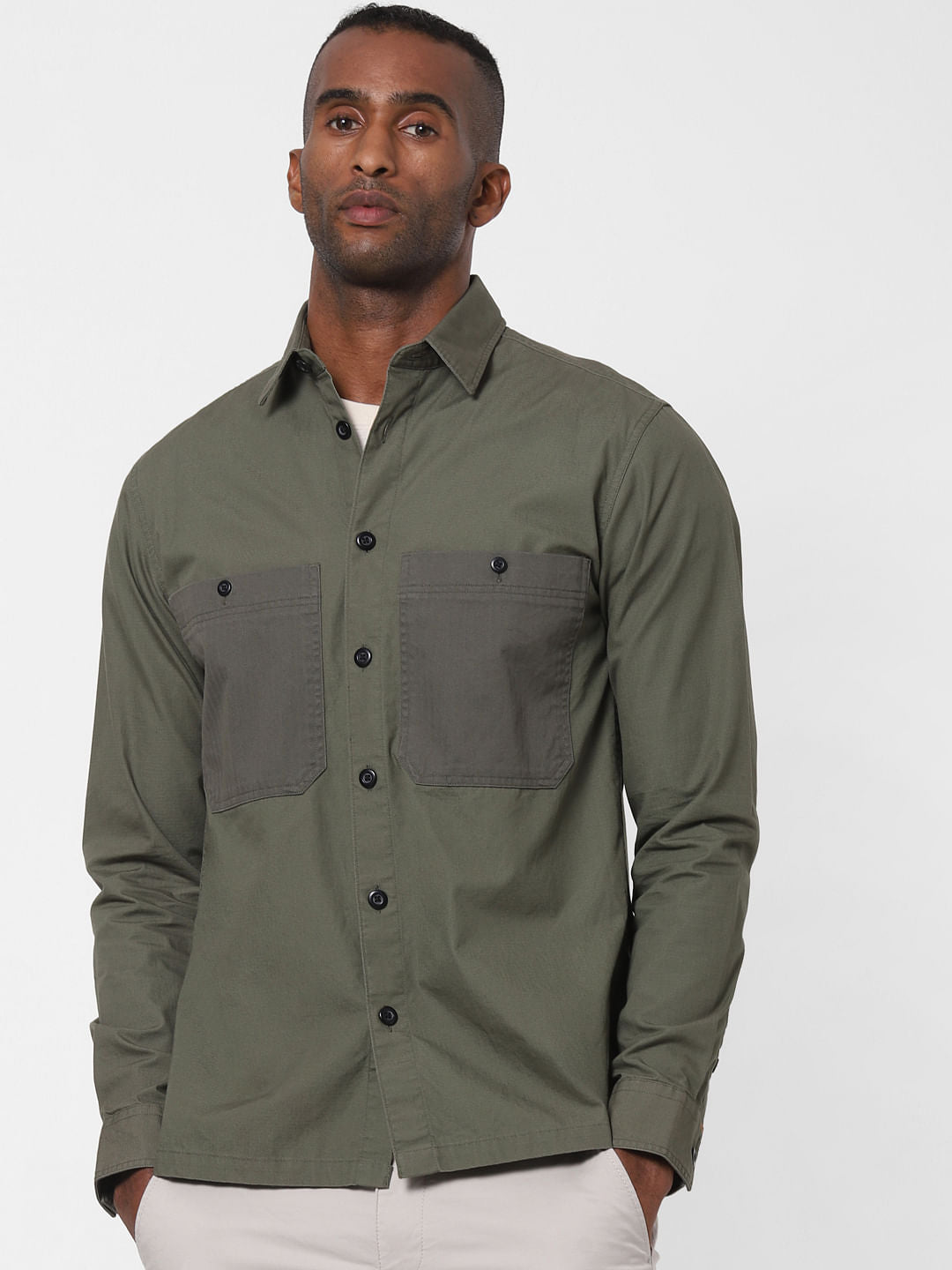 Olive Full Sleeves Shirt