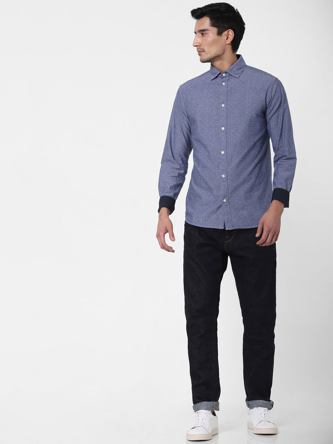 Blue Washed Full Sleeves Shirt