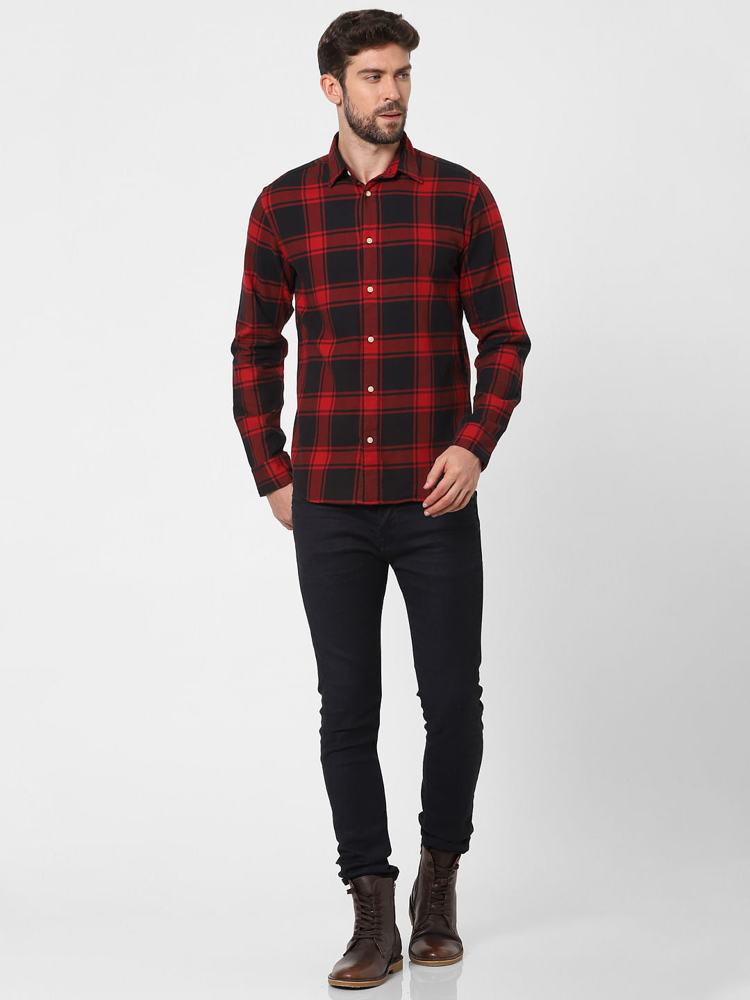 Red Check Full Sleeves Shirt