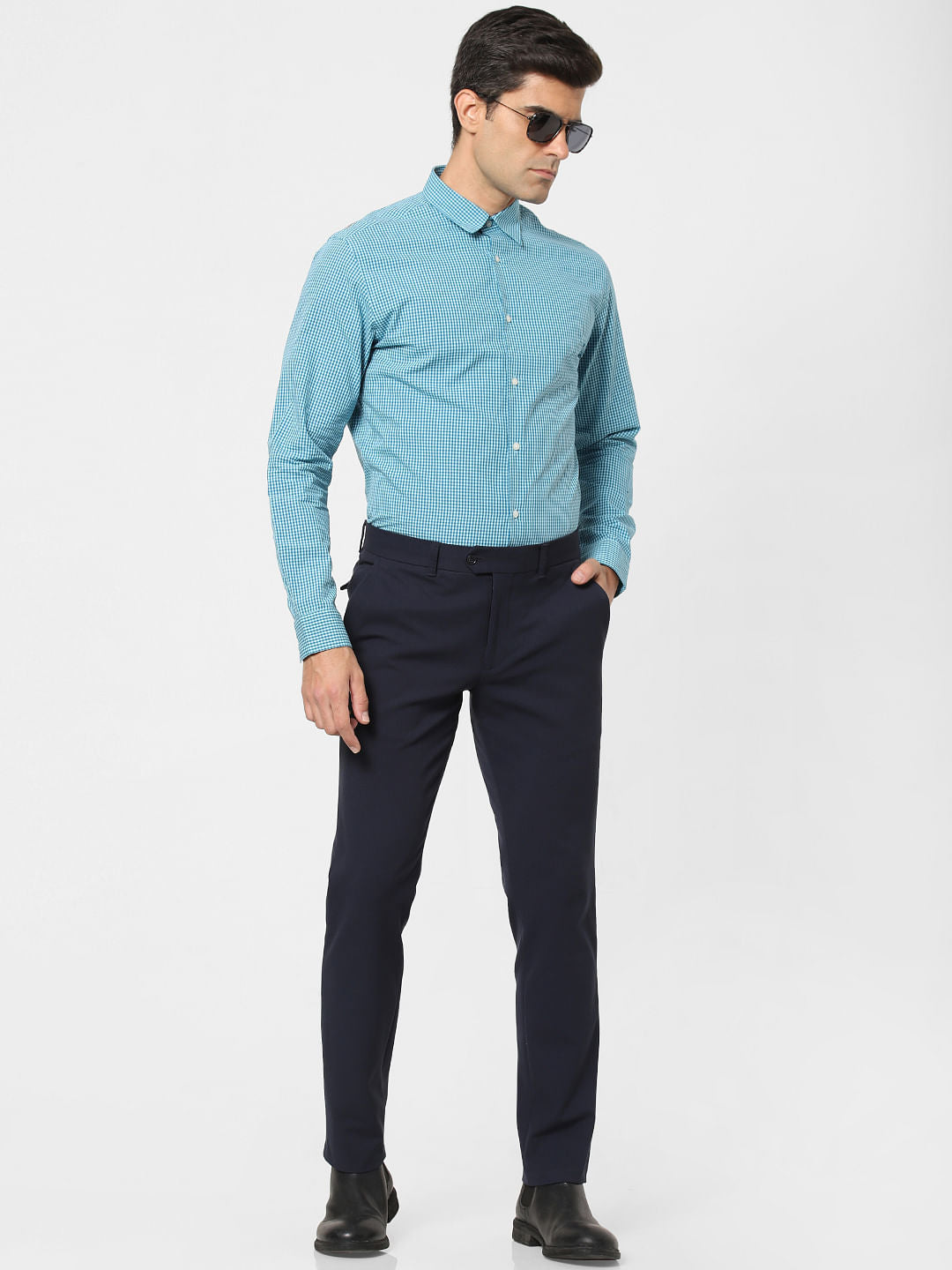 Blue Check Full Sleeves Shirt