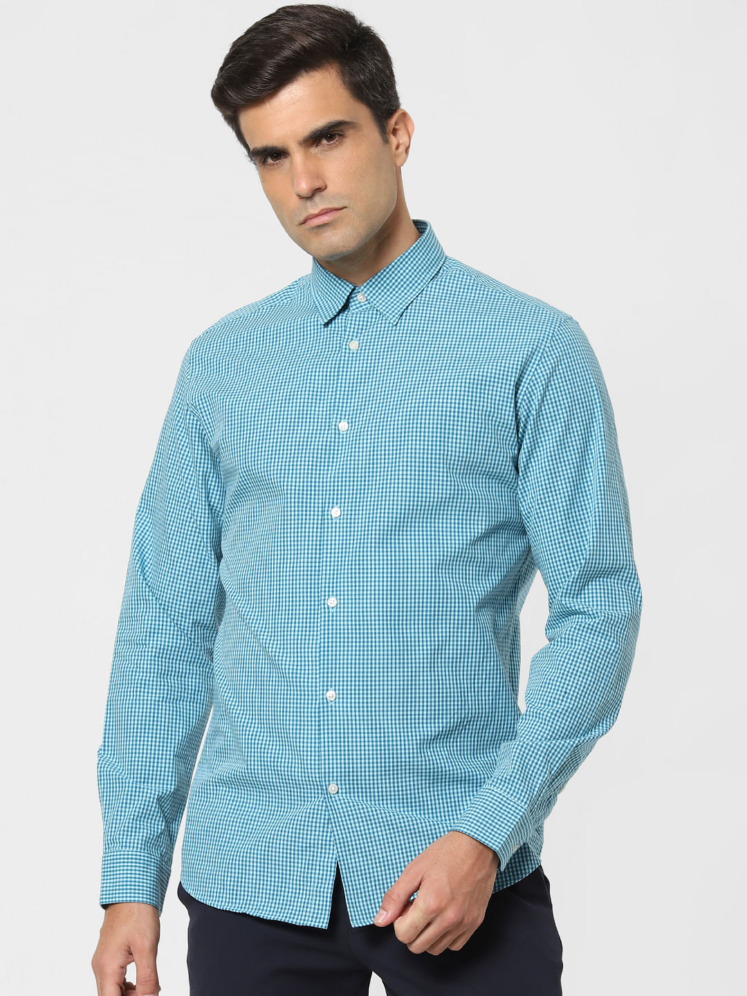 Blue Check Full Sleeves Shirt