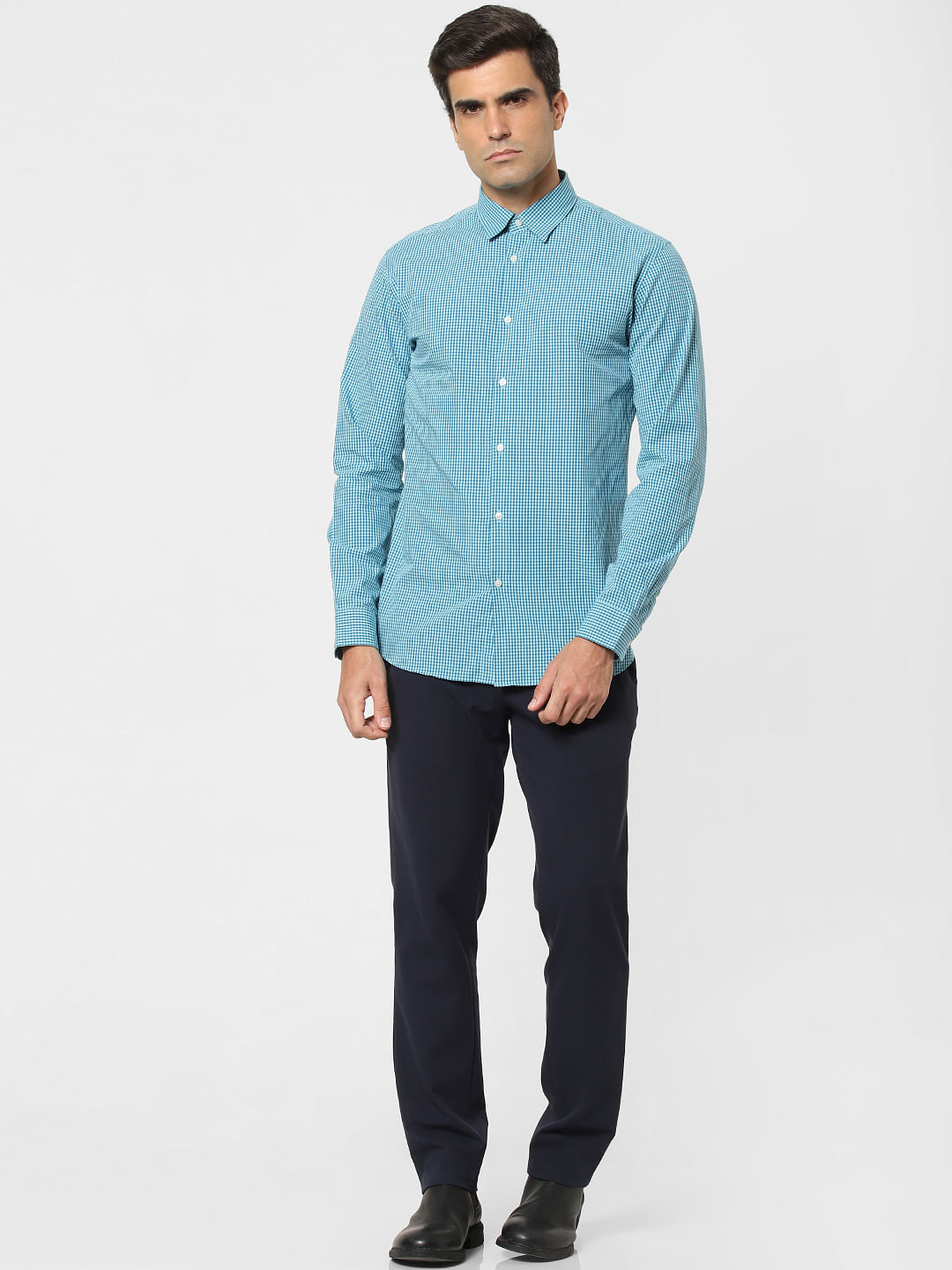 Blue Check Full Sleeves Shirt