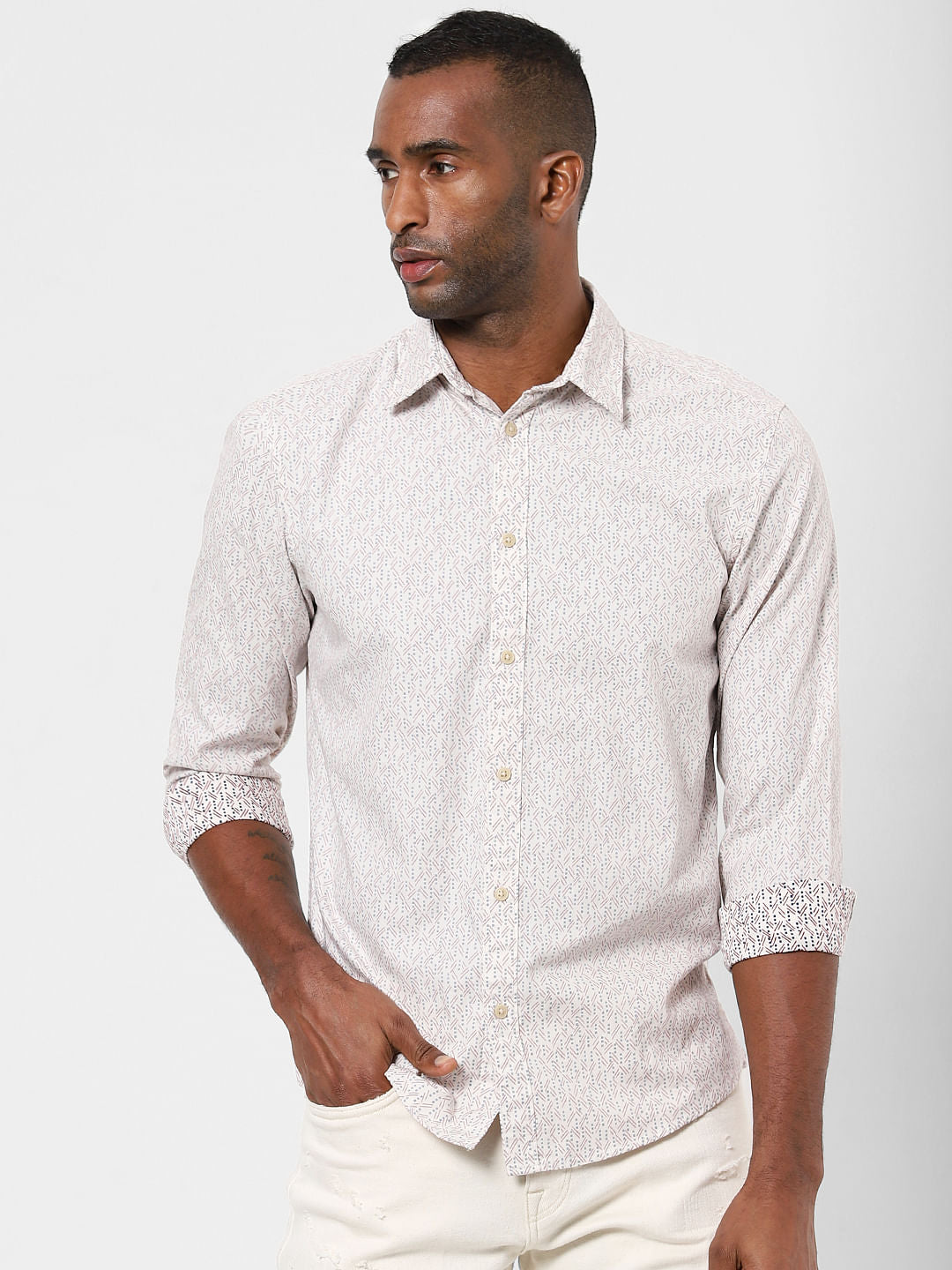 Off-White All Over Print Full Sleeves Shirt