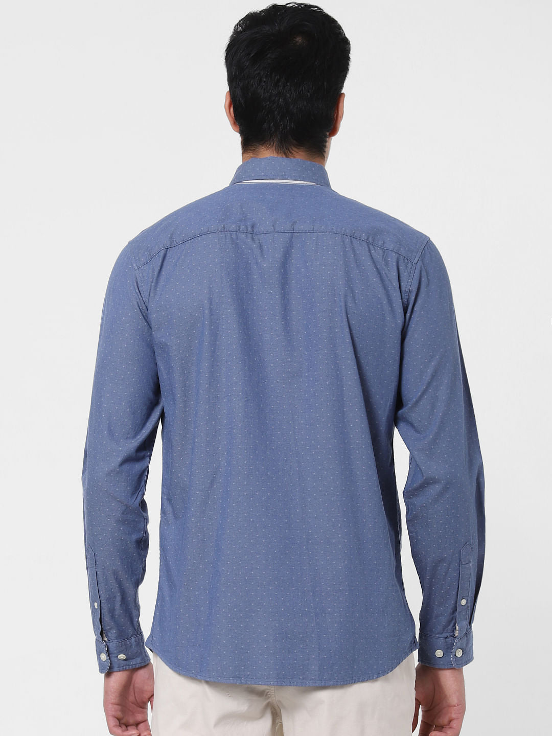 Blue All Over Print Full Sleeves Shirt