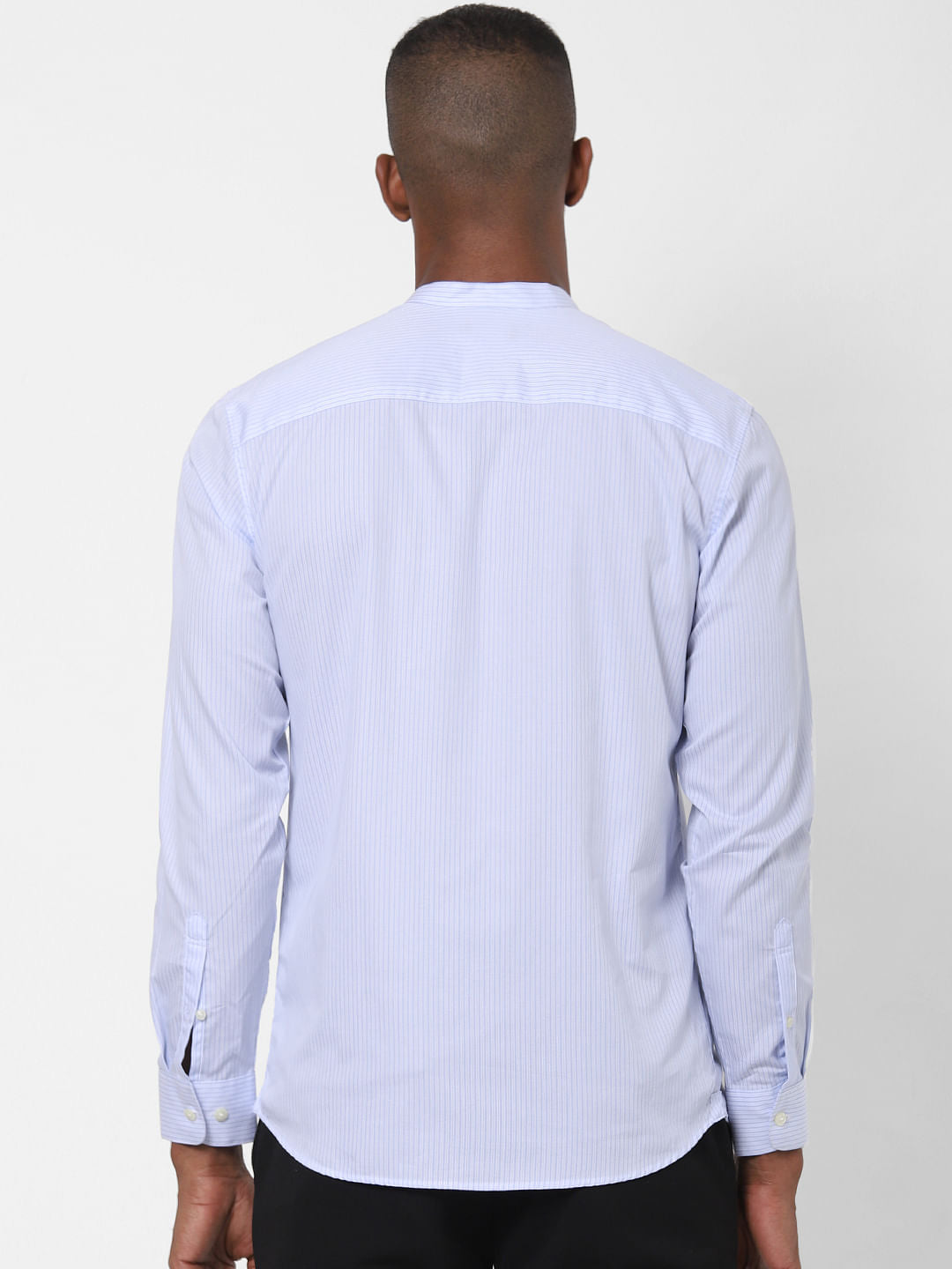 Blue Striped Formal Full Sleeves Shirt
