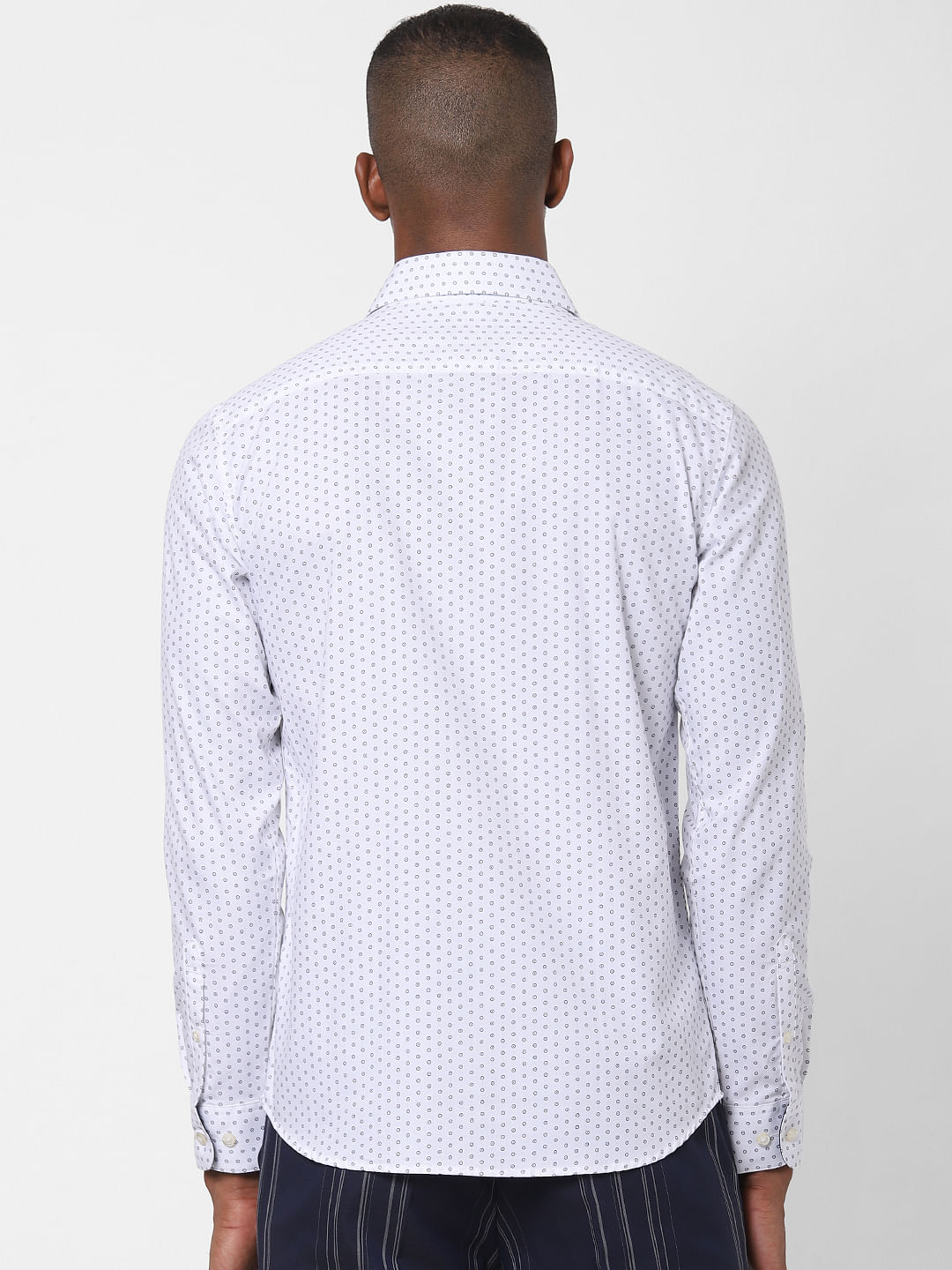 White All Over Print Formal Shirt