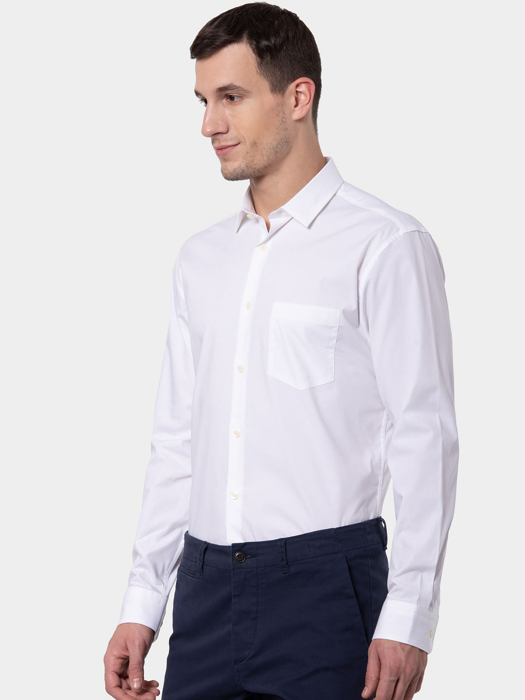 White Formal Full Sleeves Shirt