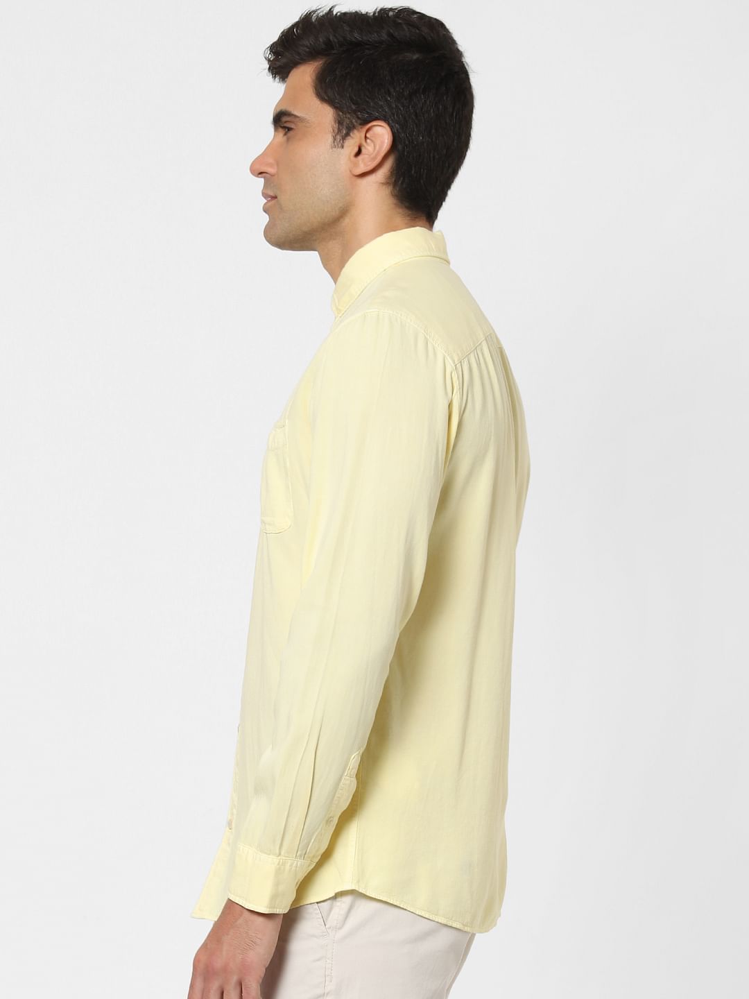 Pastel Yellow Full Sleeves Shirt
