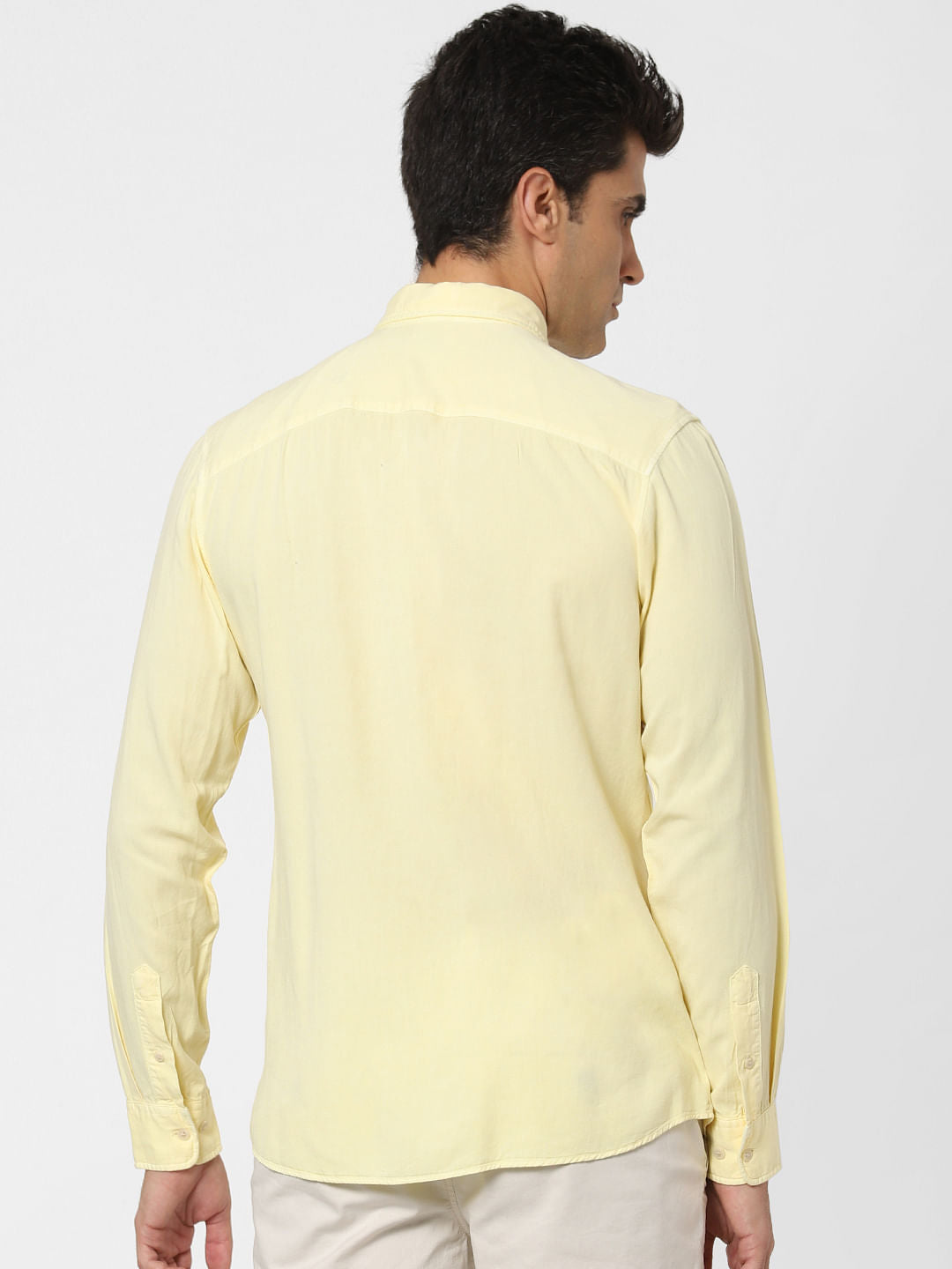 Pastel Yellow Full Sleeves Shirt