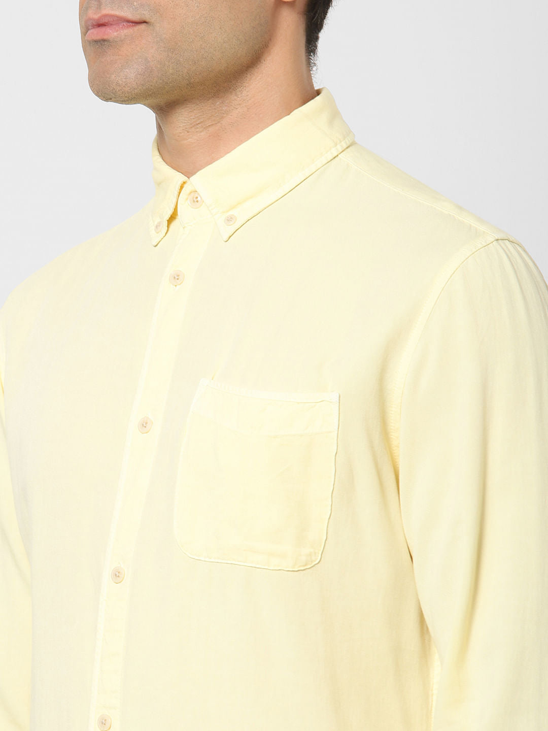 Pastel Yellow Full Sleeves Shirt
