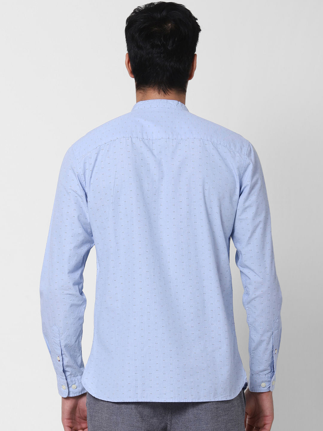 Blue Printed Full Sleeves Shirt