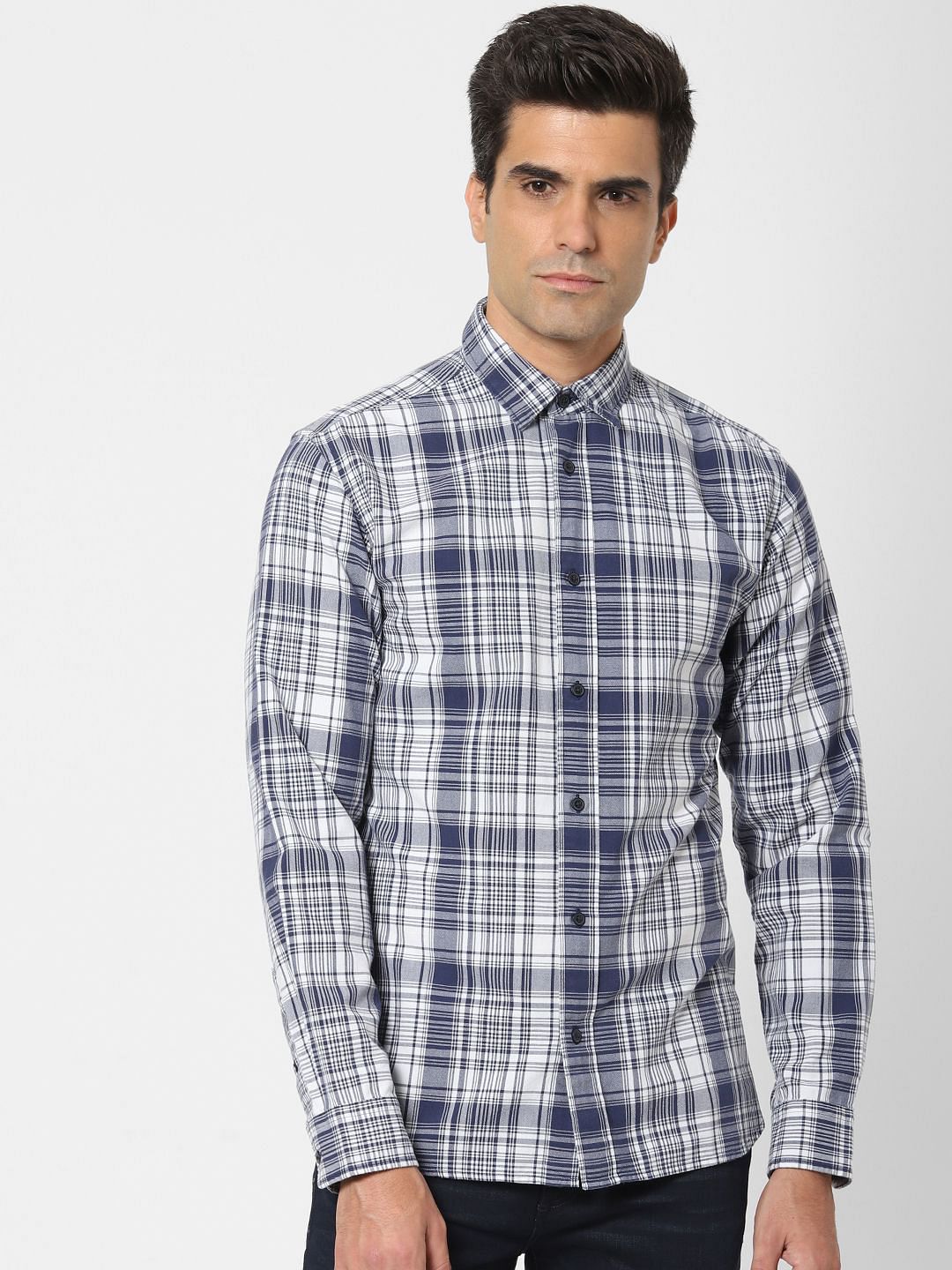 Blue Check Full Sleeves Shirt