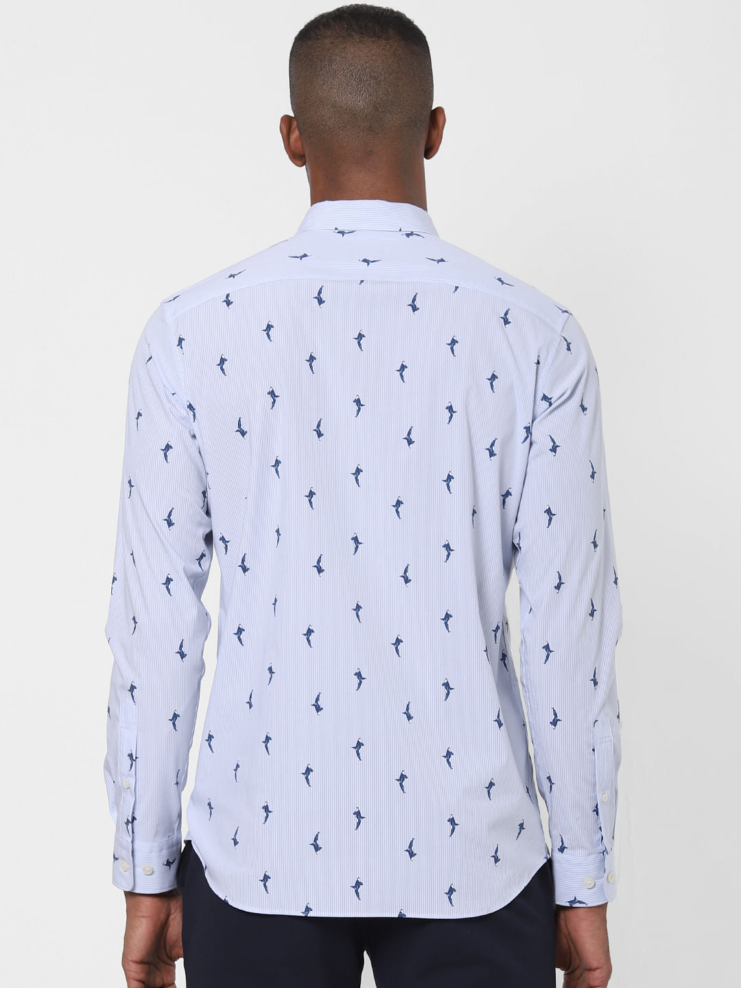 Light Blue Printed Full Sleeves Shirt
